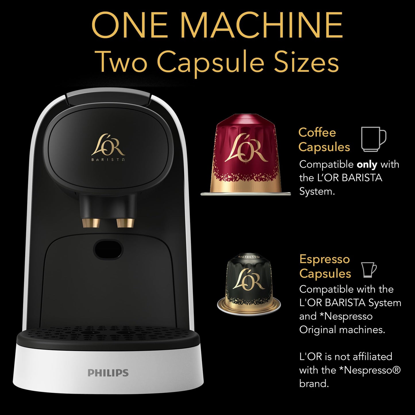 L'OR Barista Coffee and Espresso Machine Combo
