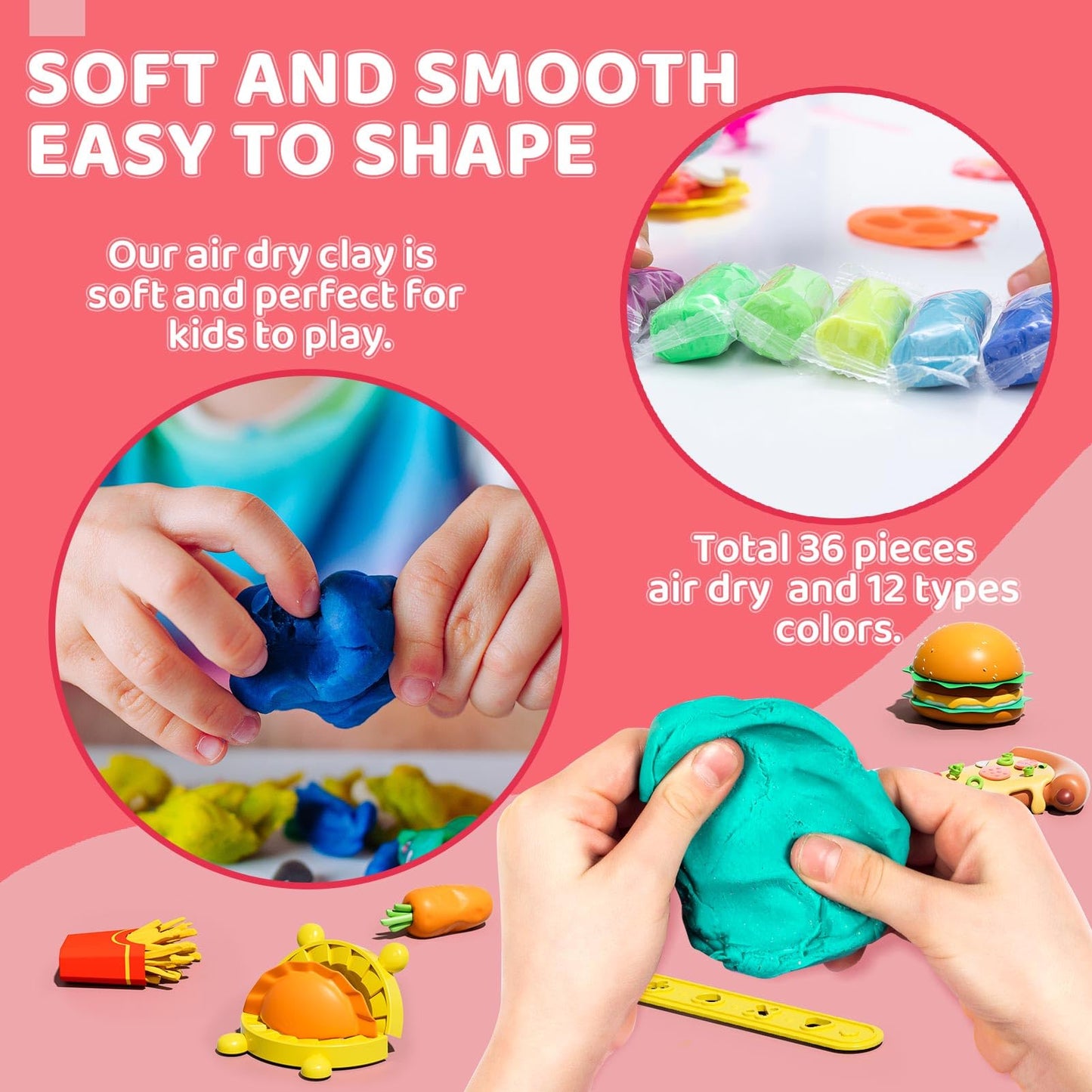 51 PCS Air Dry Clay Kit for Kids