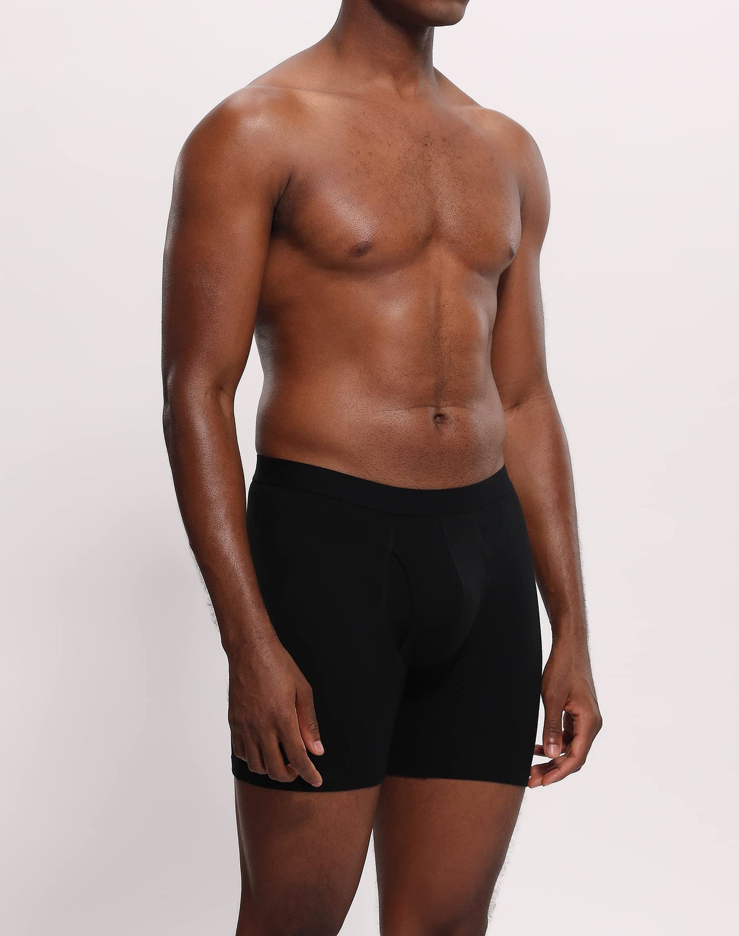 INNERSY Men's Cotton Boxer Briefs Soft Colorful Stylish Stretchy Underwear 4-Pack(Black,Small)