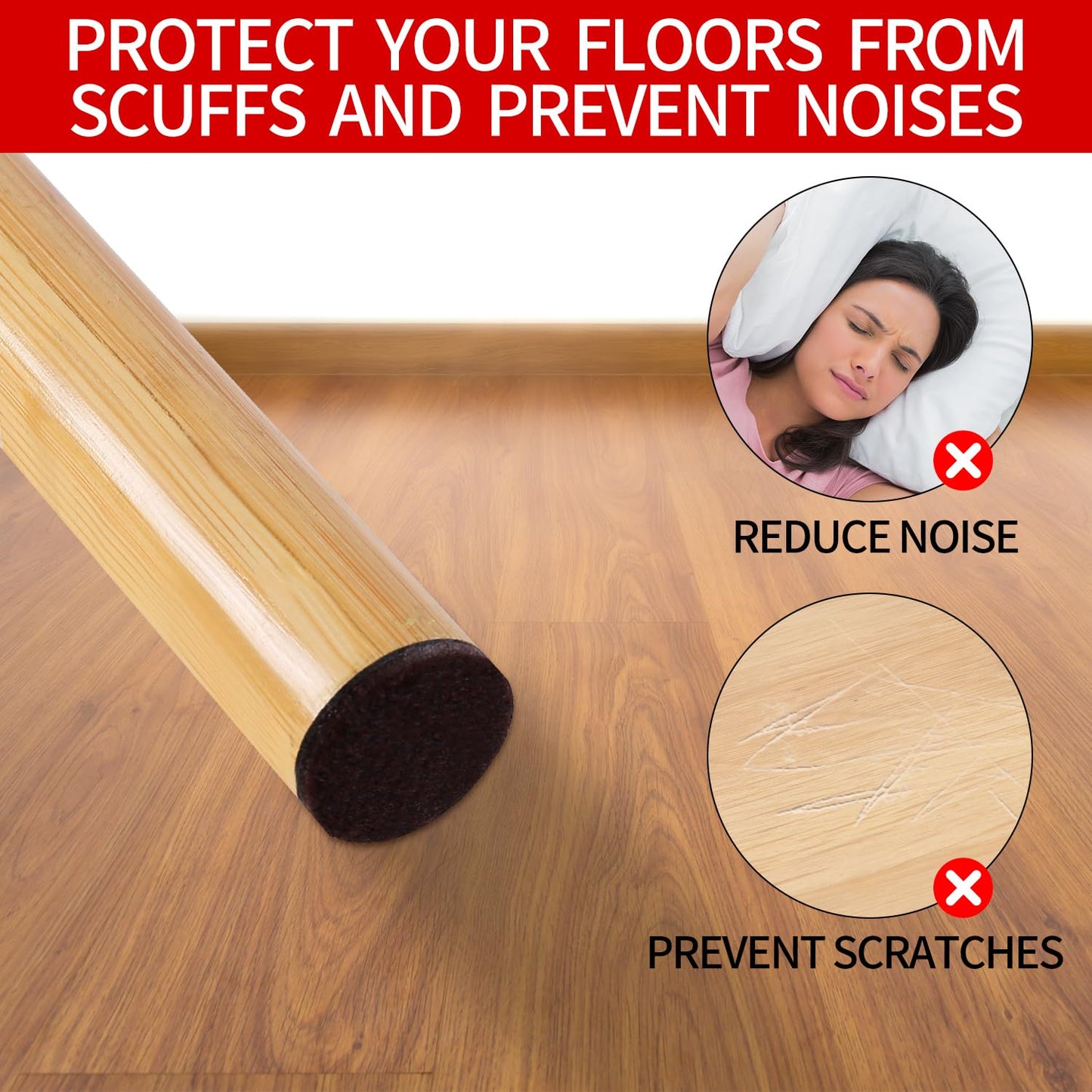 Felt Furniture Pads for Hardwoods Floors, 407 PCS Self Adhesive Felt Pads for Chairs, Cuttable Anti-Scratch Furniture Feet Floor Protectors for Chair Sofa Bed Table Cabinet (Brown & Beige)