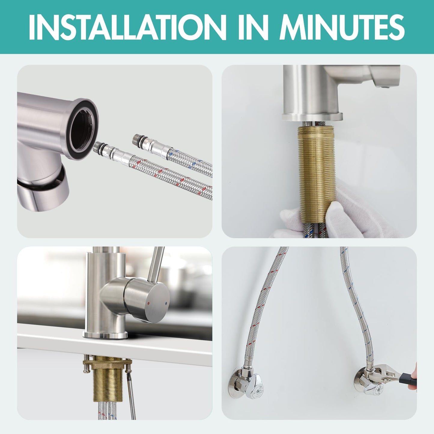 AIMADI Stainless Steel Kitchen Faucet with Pull Down Sprayer