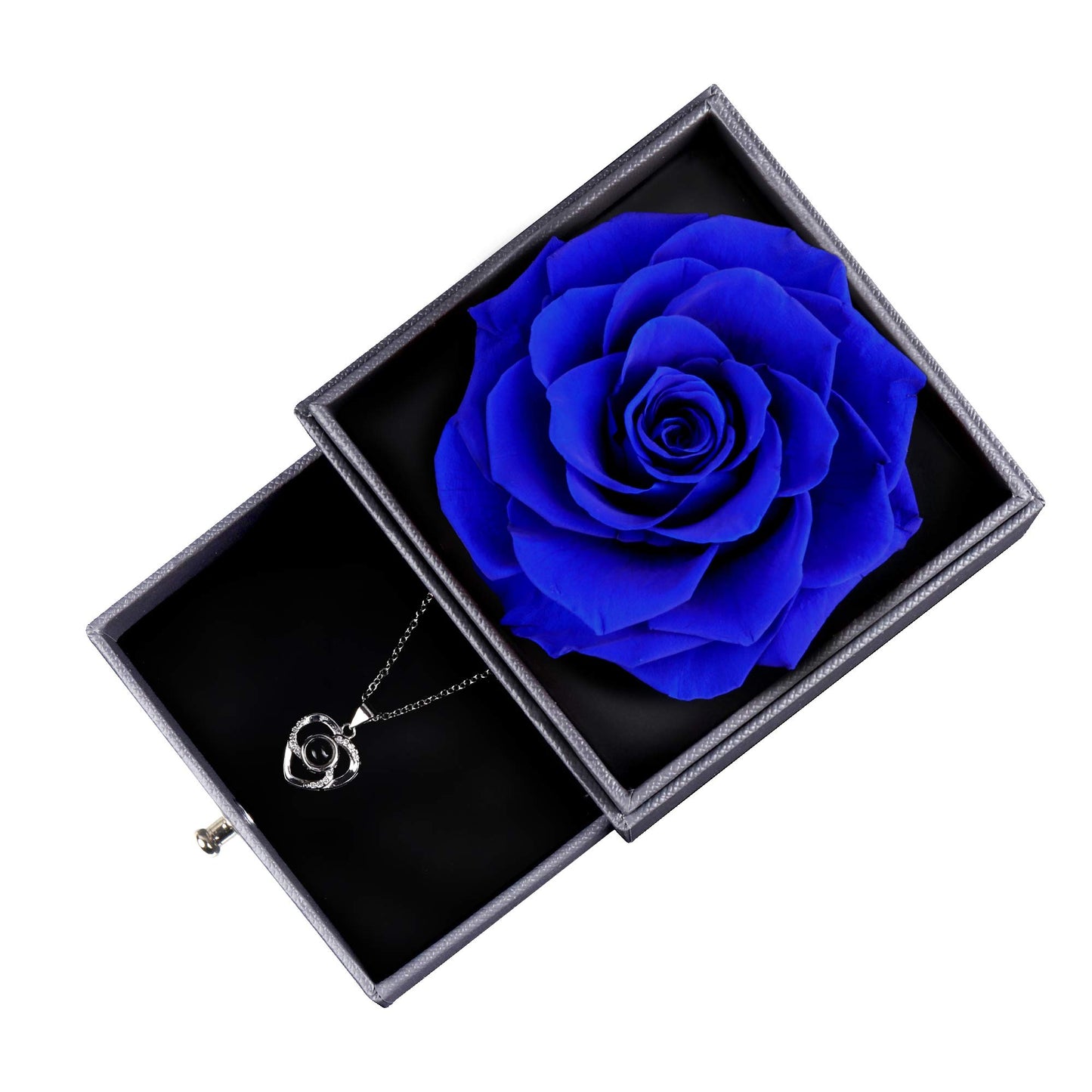 Preserved Flower Rose Necklace Gift Set for Her