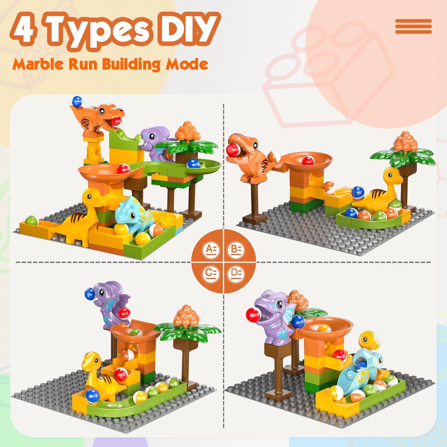 Dinosaur Marble Run with STEM Building Blocks