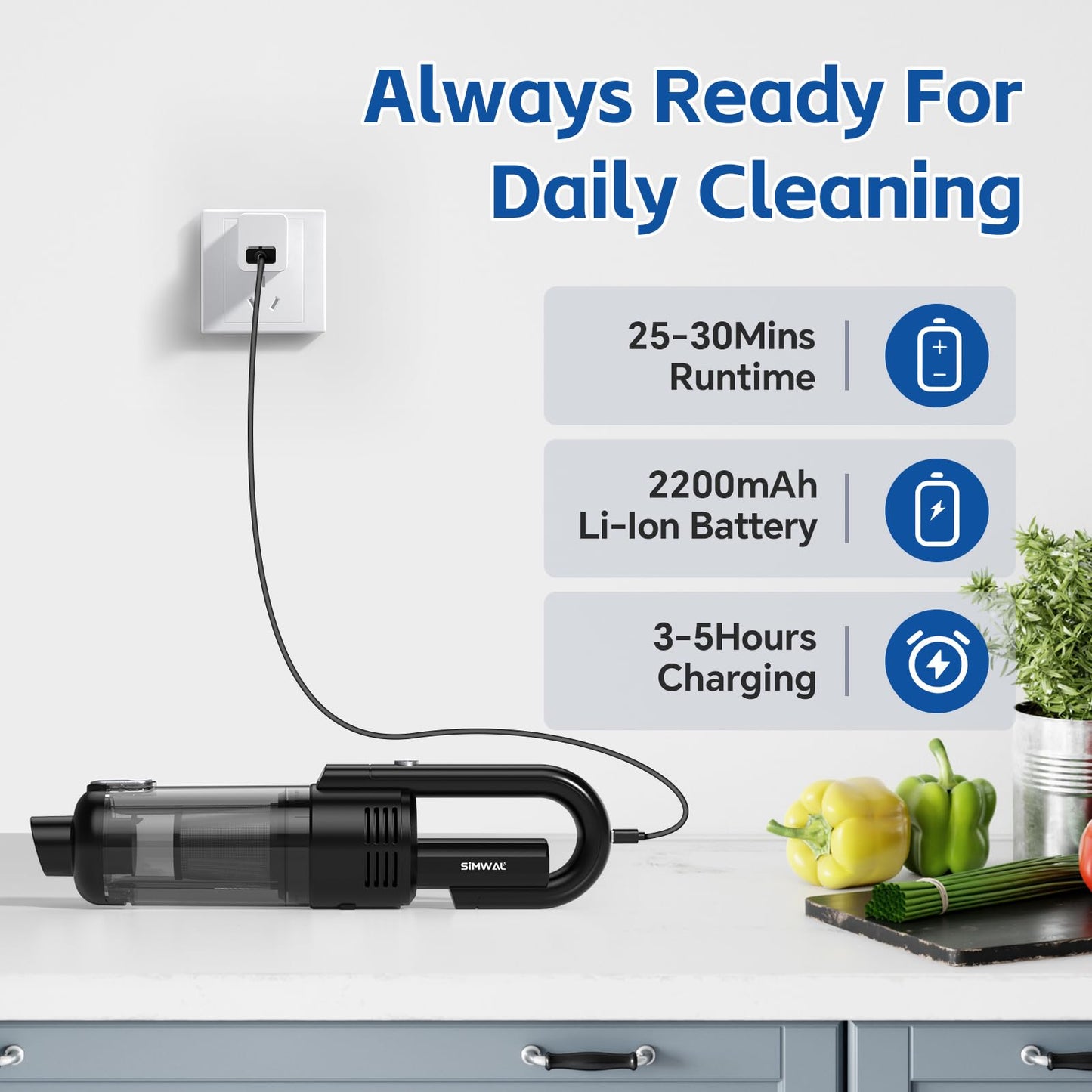 Cordless Handheld Car Vacuum Cleaner with Suction