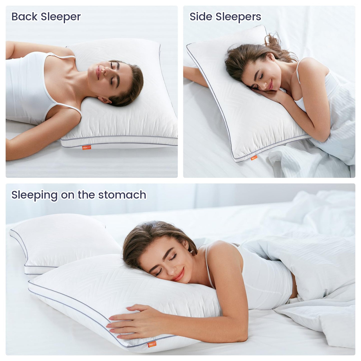 Maxzzz Fluffy Queen Bed Pillows Set of 2