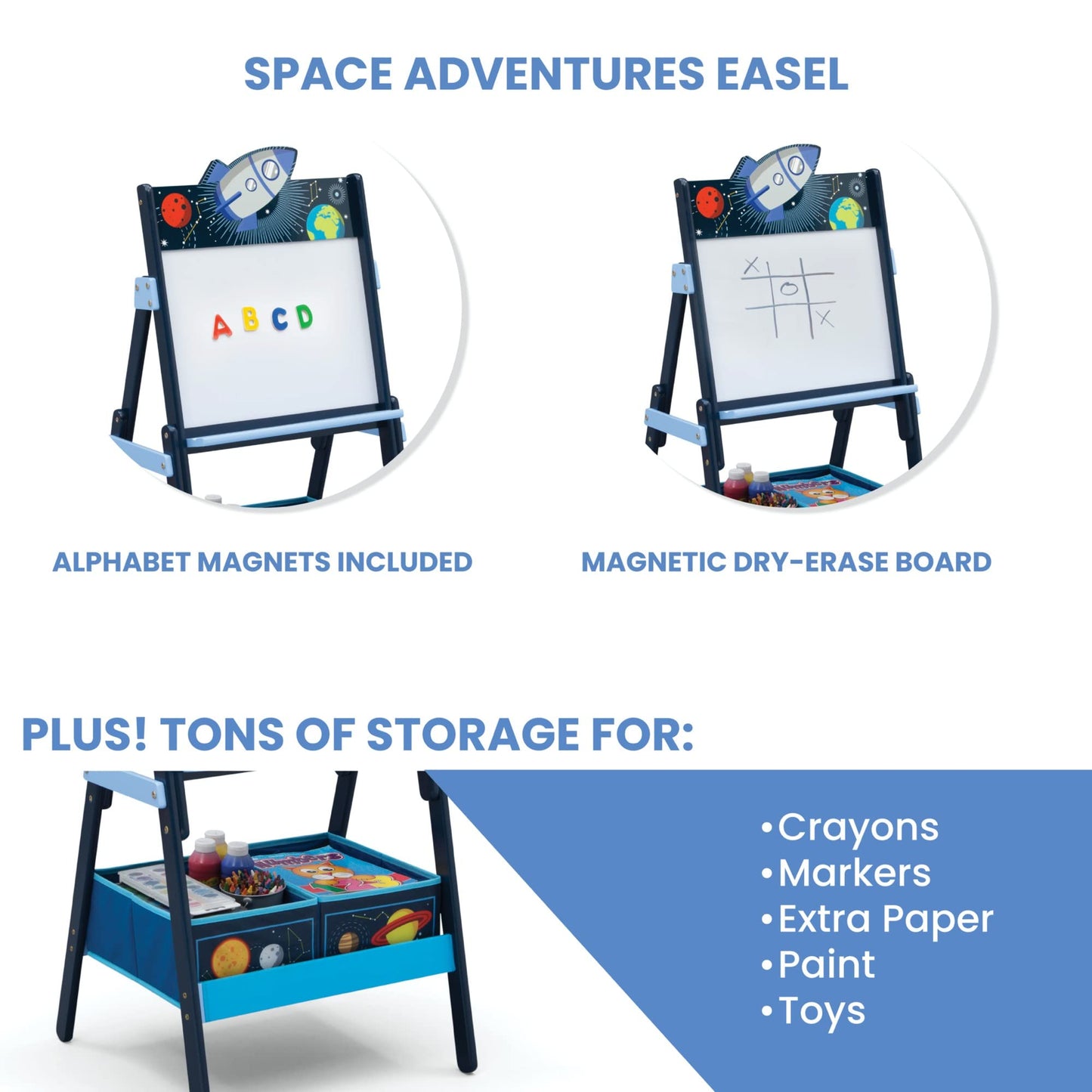 Delta Children Wooden Activity Easel with Storage