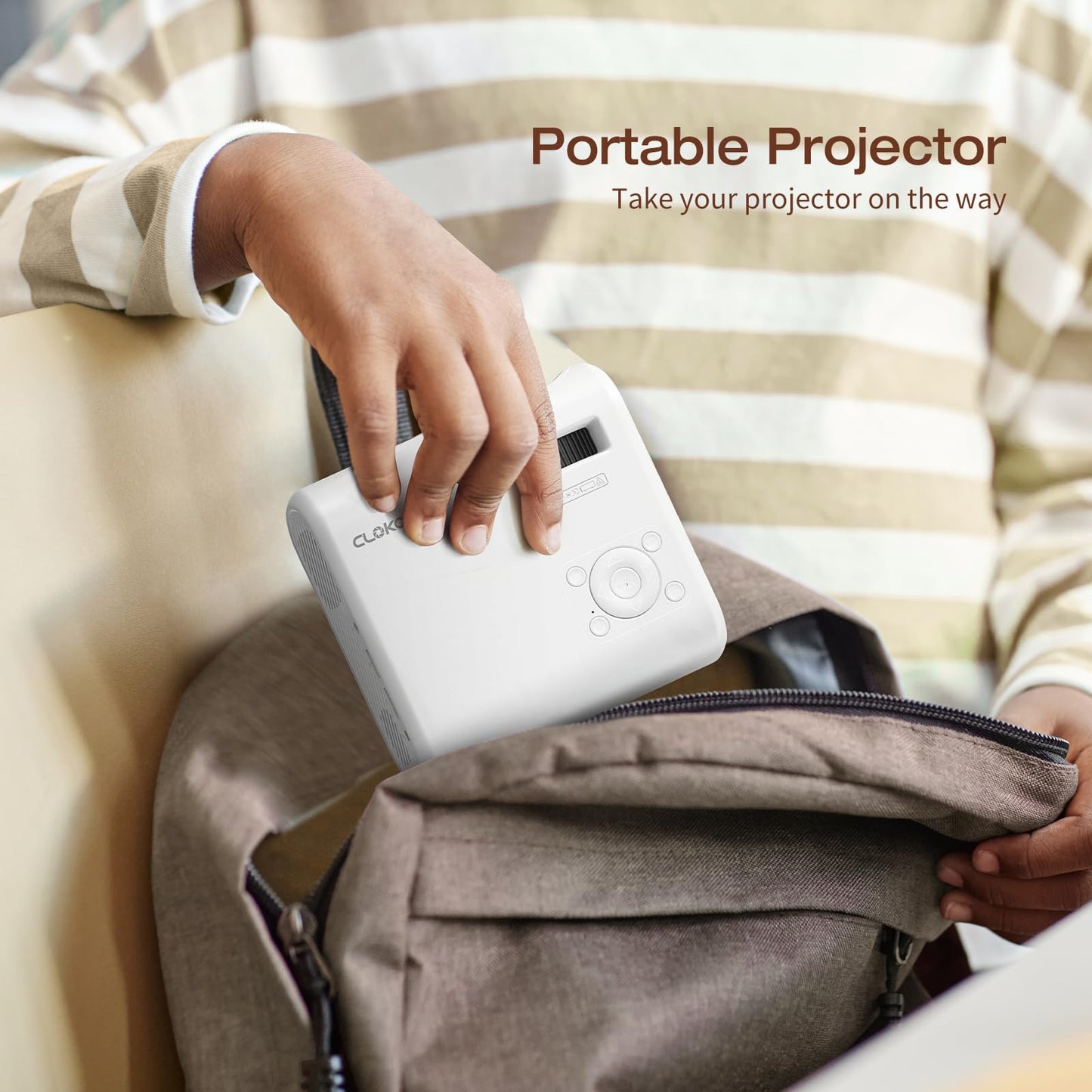 CLOKOWE Portable Mini Projector with 1080P Resolution