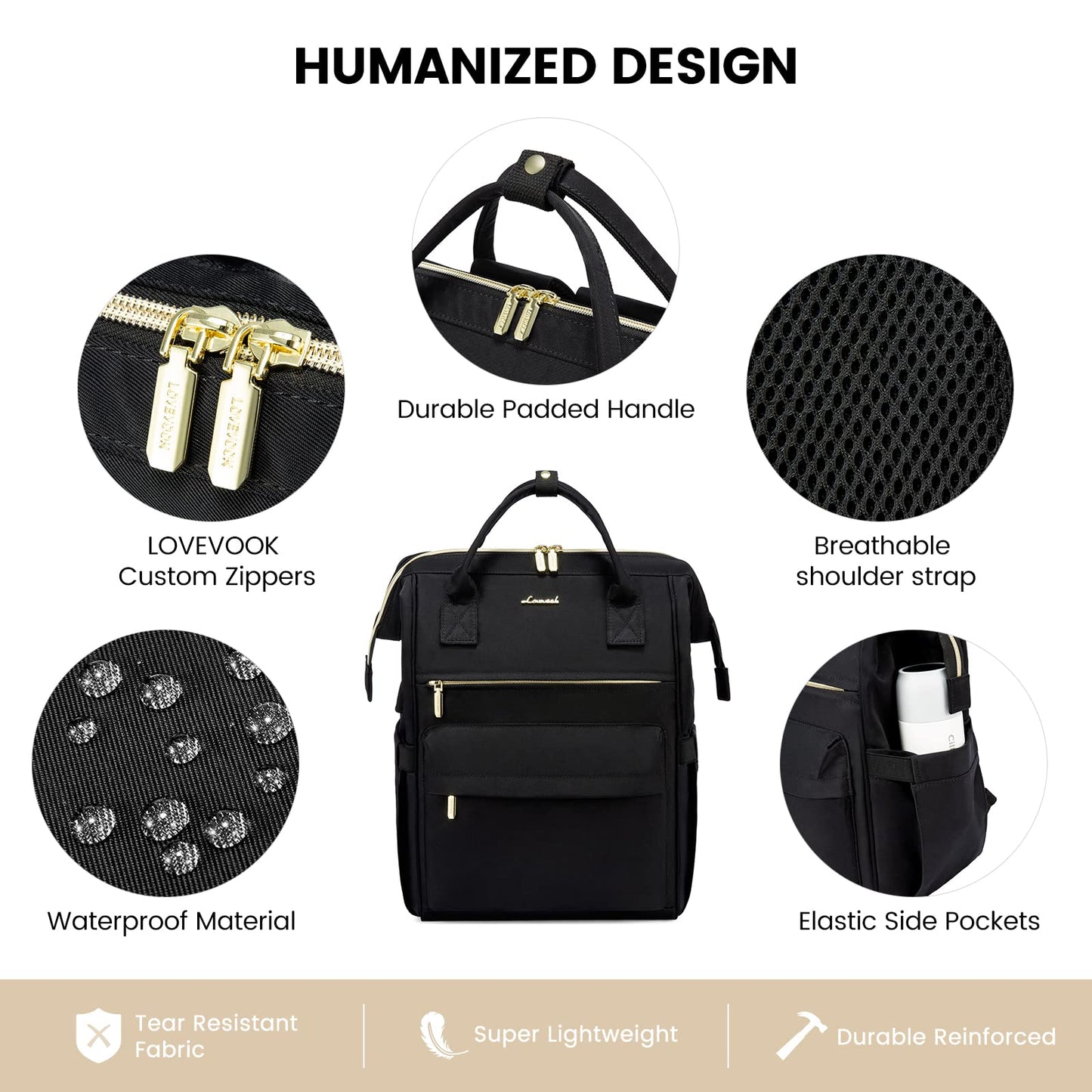 LOVEVOOK Waterproof Laptop Backpack Purse for Women