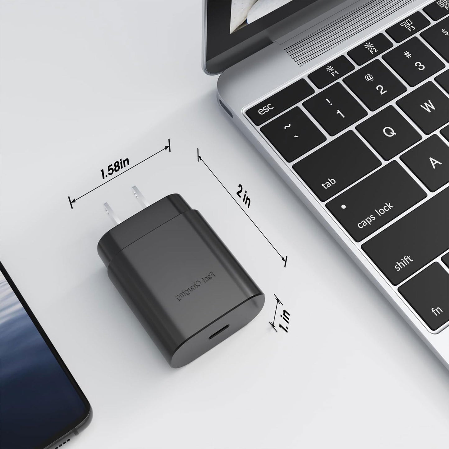 2-Pack Fast Charging Type C Charger Block