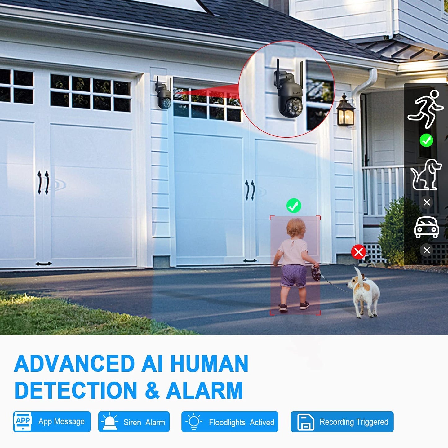 3K Wireless Outdoor Security Camera with Night Vision