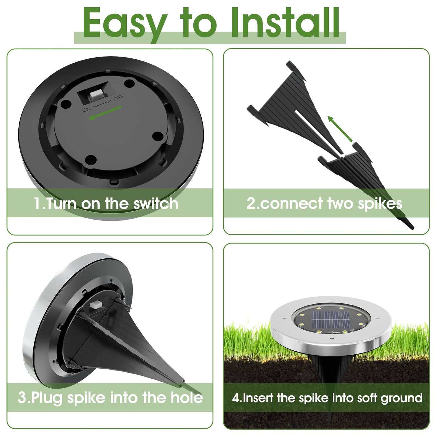 INCX 12-Pack Waterproof Solar Garden Lights