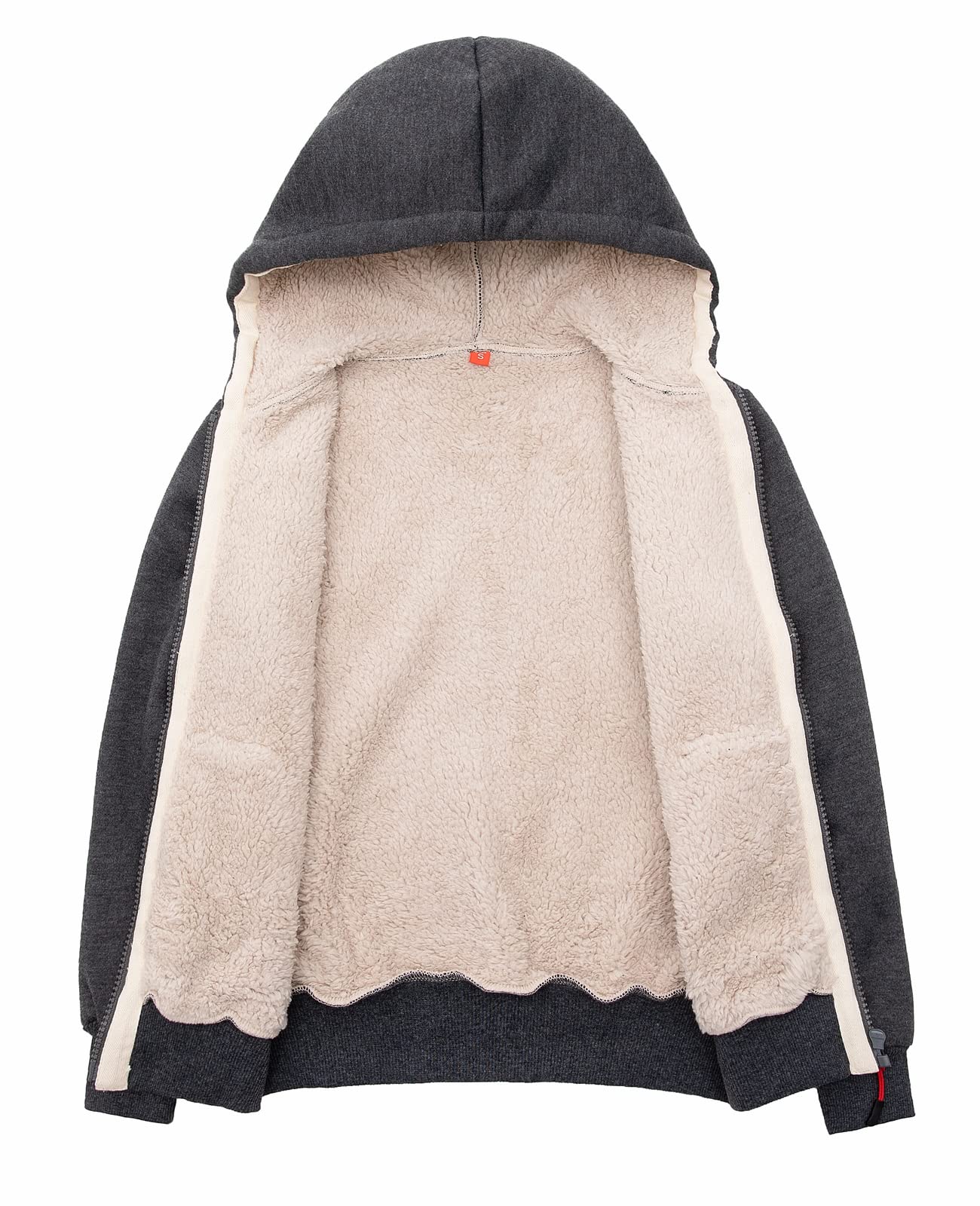 Kids Sherpa Lined Zip Up Hoodie Sweatshirt