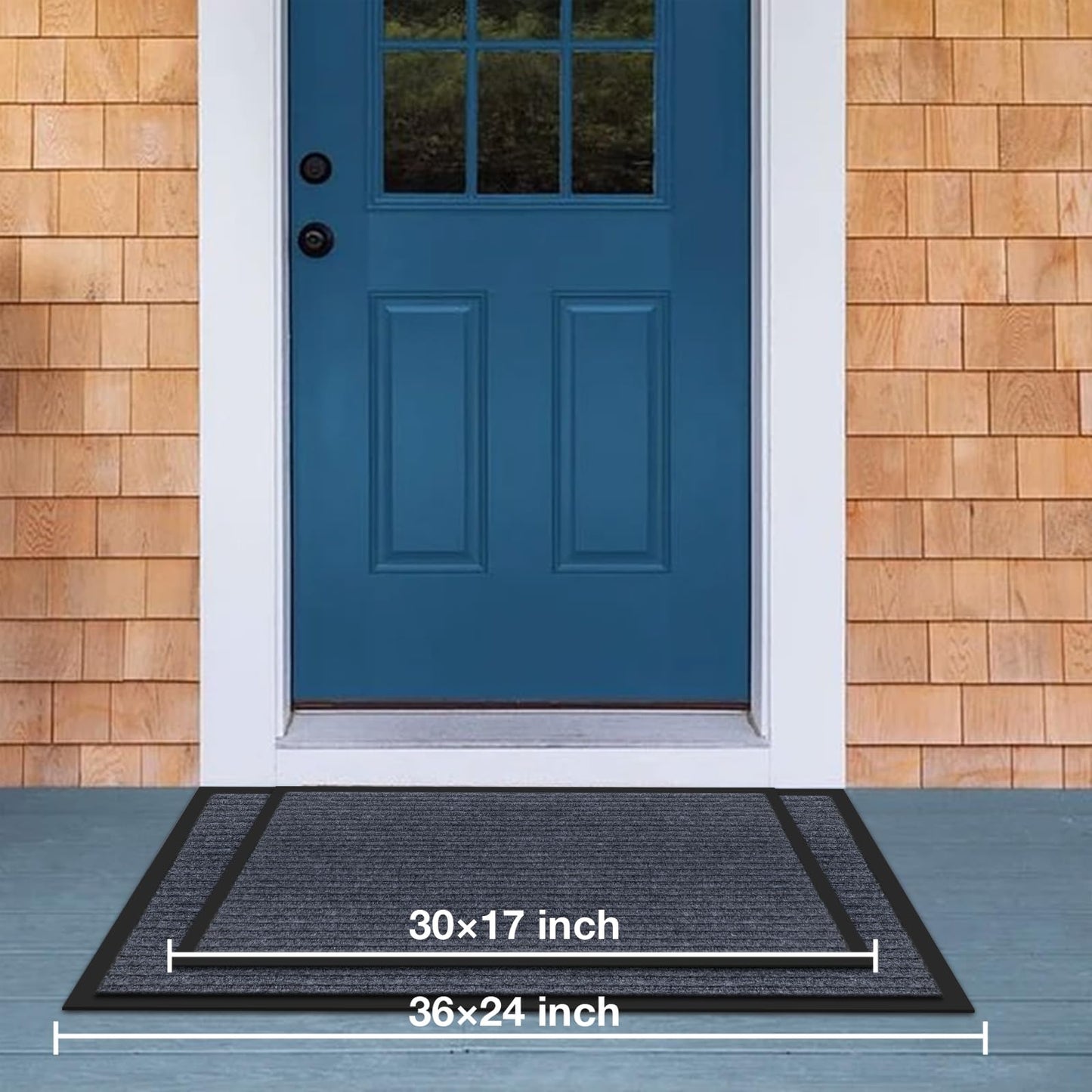 Non-Slip Grey Front Doormat for Indoor/Outdoor
