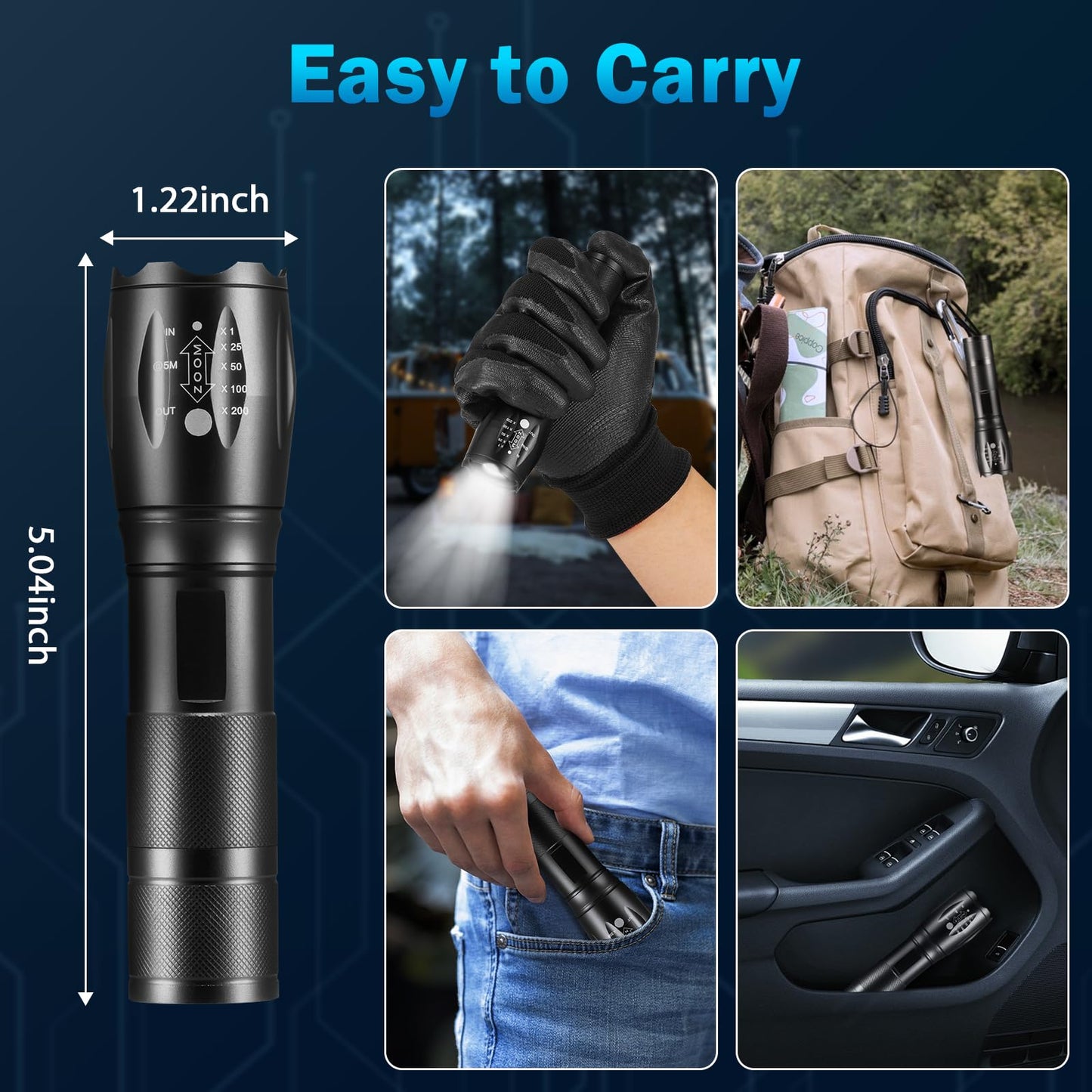 6 Pack High Lumens LED Tactical Flashlights
