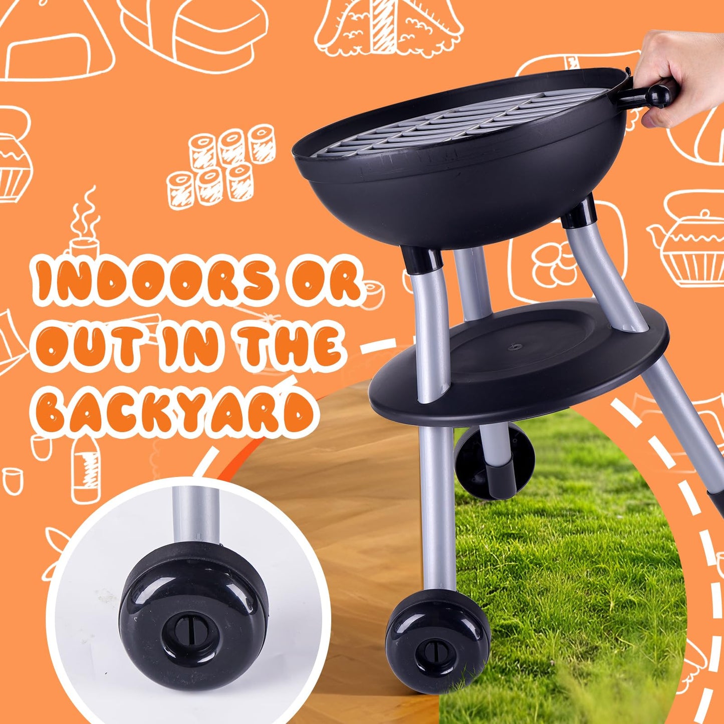 Kids BBQ Grill Playset with Sound & Light
