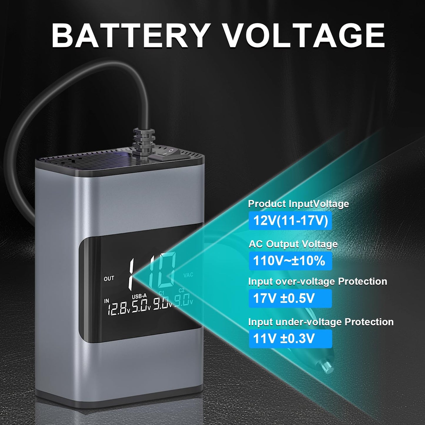 200W Car Power Inverter with Dual Outlets