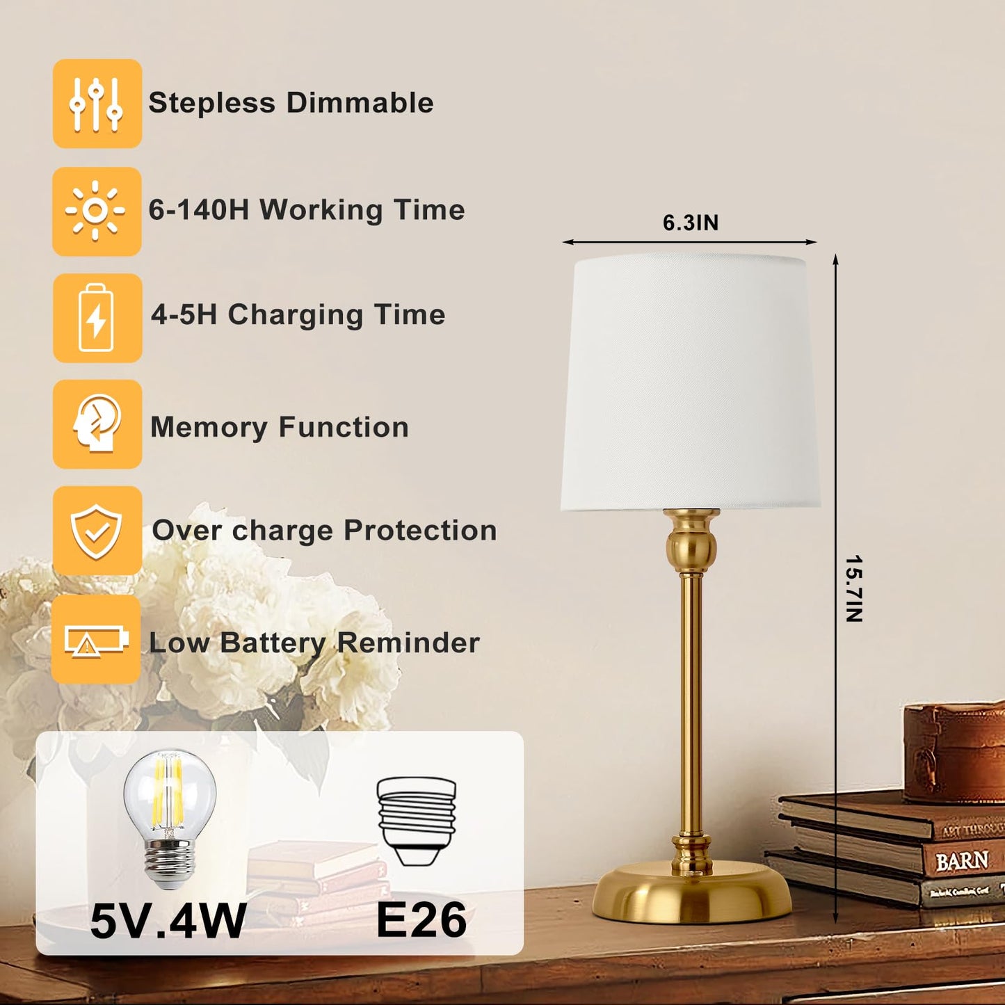 Cordless LED Table Lamp by JICAI
