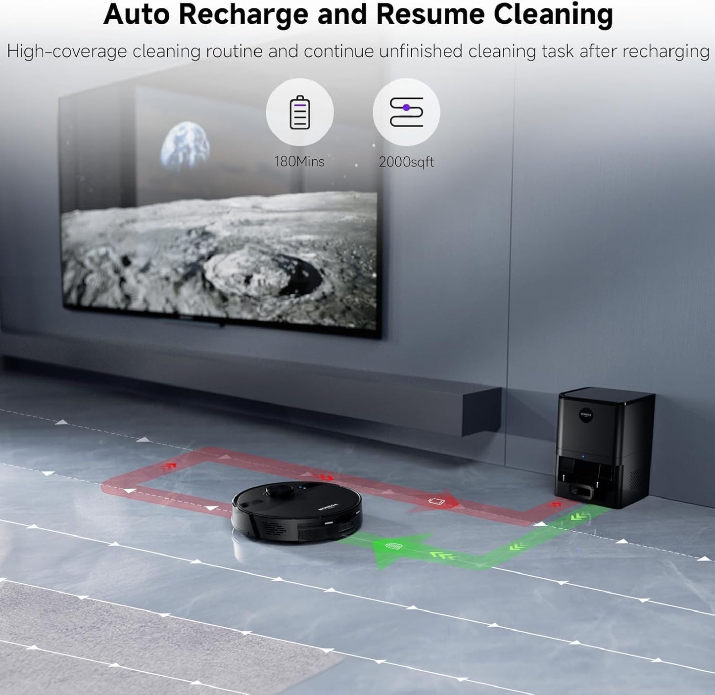 MONSGA Robot Vacuum And Mop with Self-Emptying Station