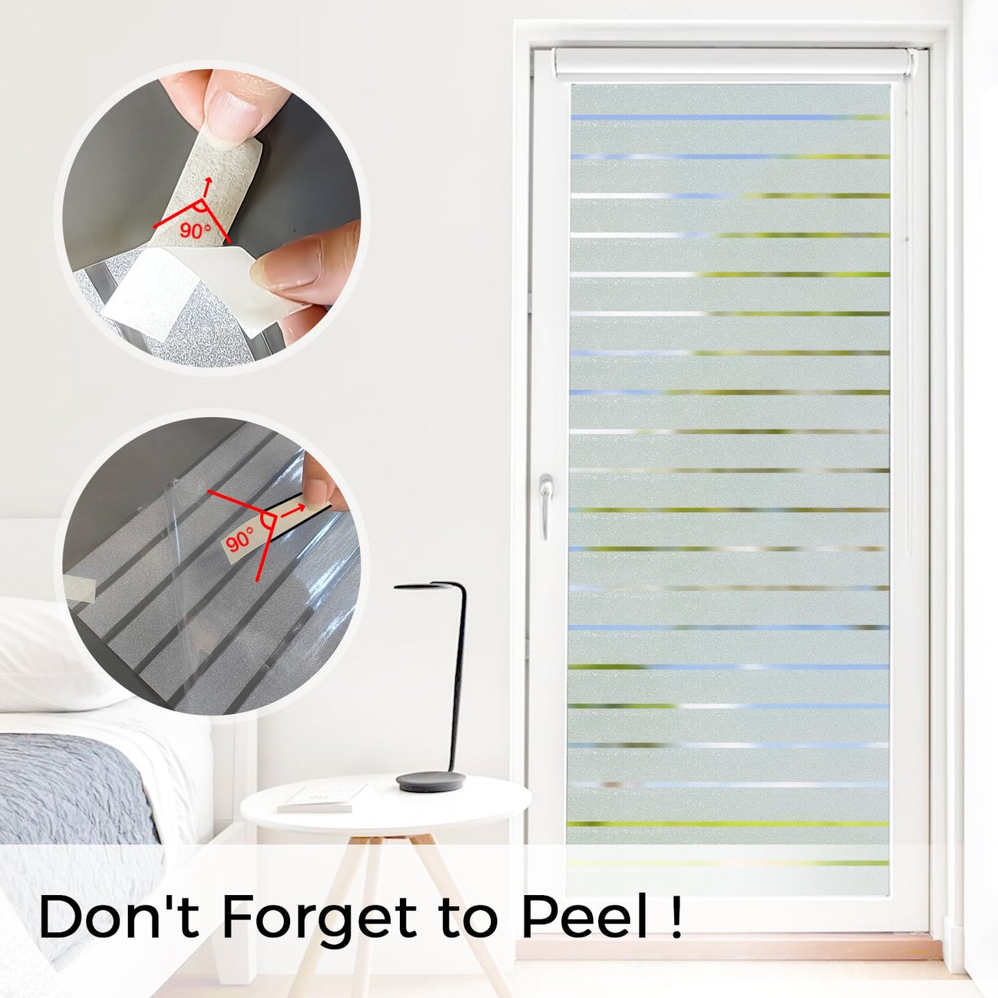 Coavas Frosted Glass Window Film, Window Privacy Film Decorative Static Window Cling, Frosting Privacy Film for Glass Windows, Bathroom Window Vinyl Sun Blocking Door Coverings Film,17.5x78.7 Inch