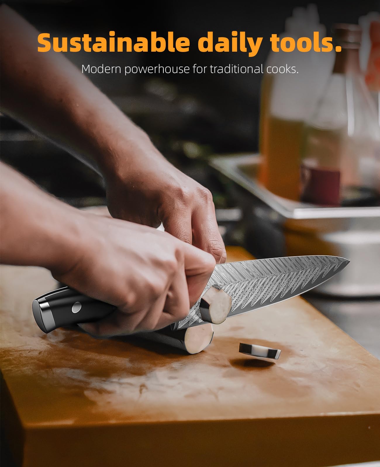 AOKEDA Chef Knife, 8 Inch Professional Kitchen Knife Made of German High Carbon Stainless Steel with Ergonomic Handle