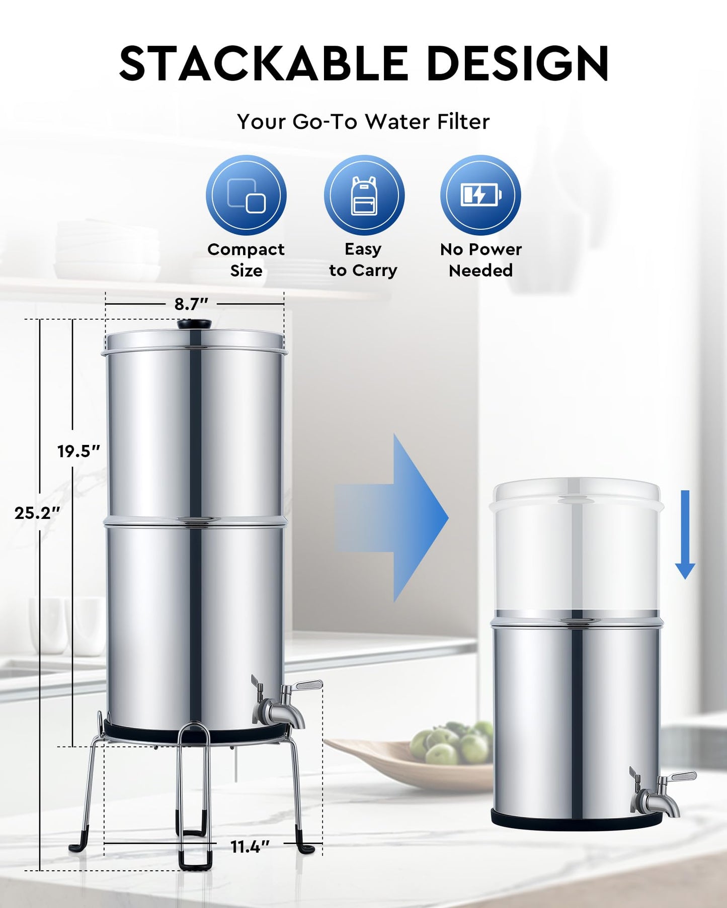 CO-Z 2.25 Gal Stainless Steel Water Filter System