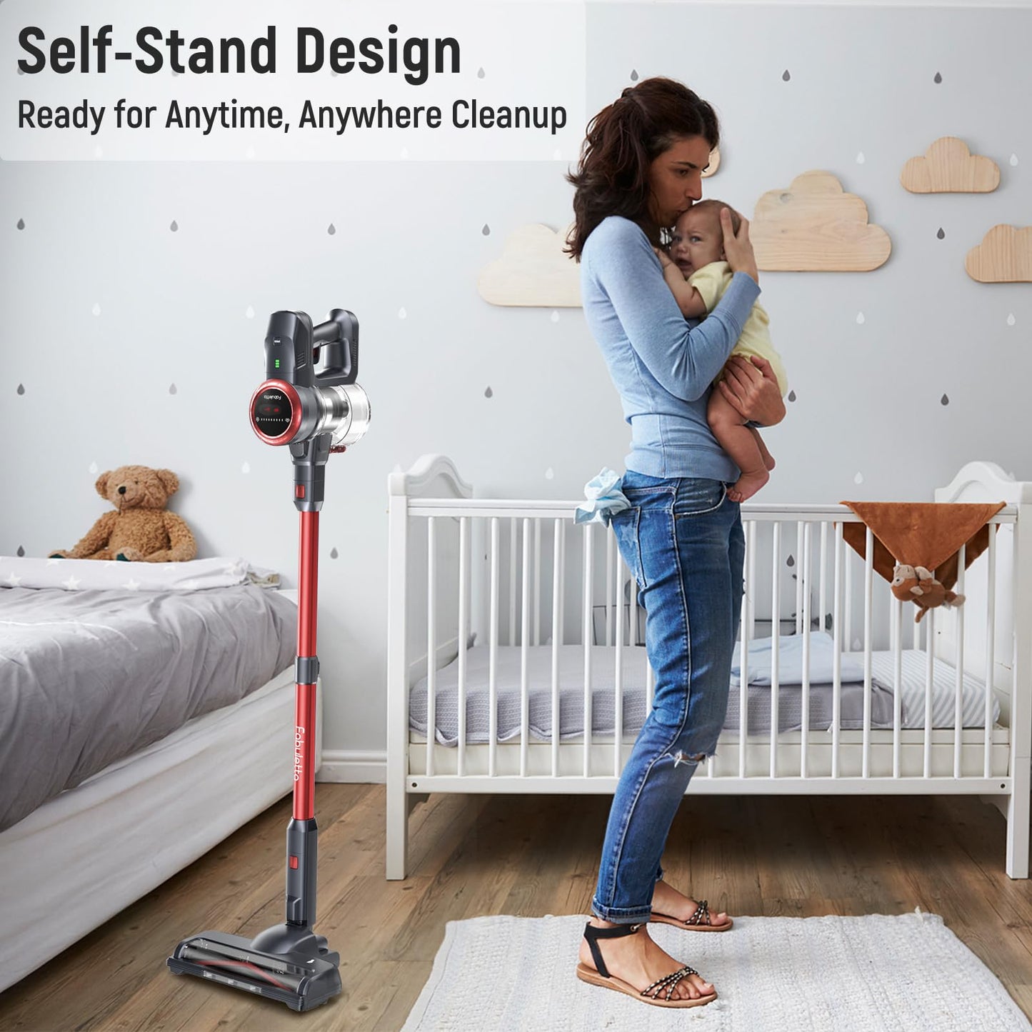 6 in 1 Cordless Vacuum Cleaner with LED Display