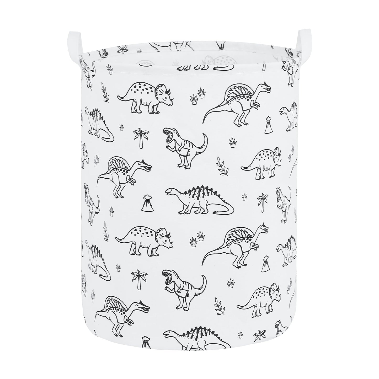Foldable Baby Laundry Basket Hamper for Nursery Girl Boy kids Clothes laundry hamper basket Portable Tall Collapsible Cute Laundry Basket Organizer, Nursery Storage Basket with Handles (Dinosaurs)