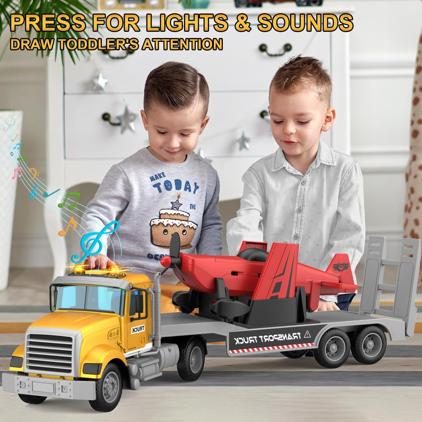 DOWELLIN Large Police Truck Toy for Kids
