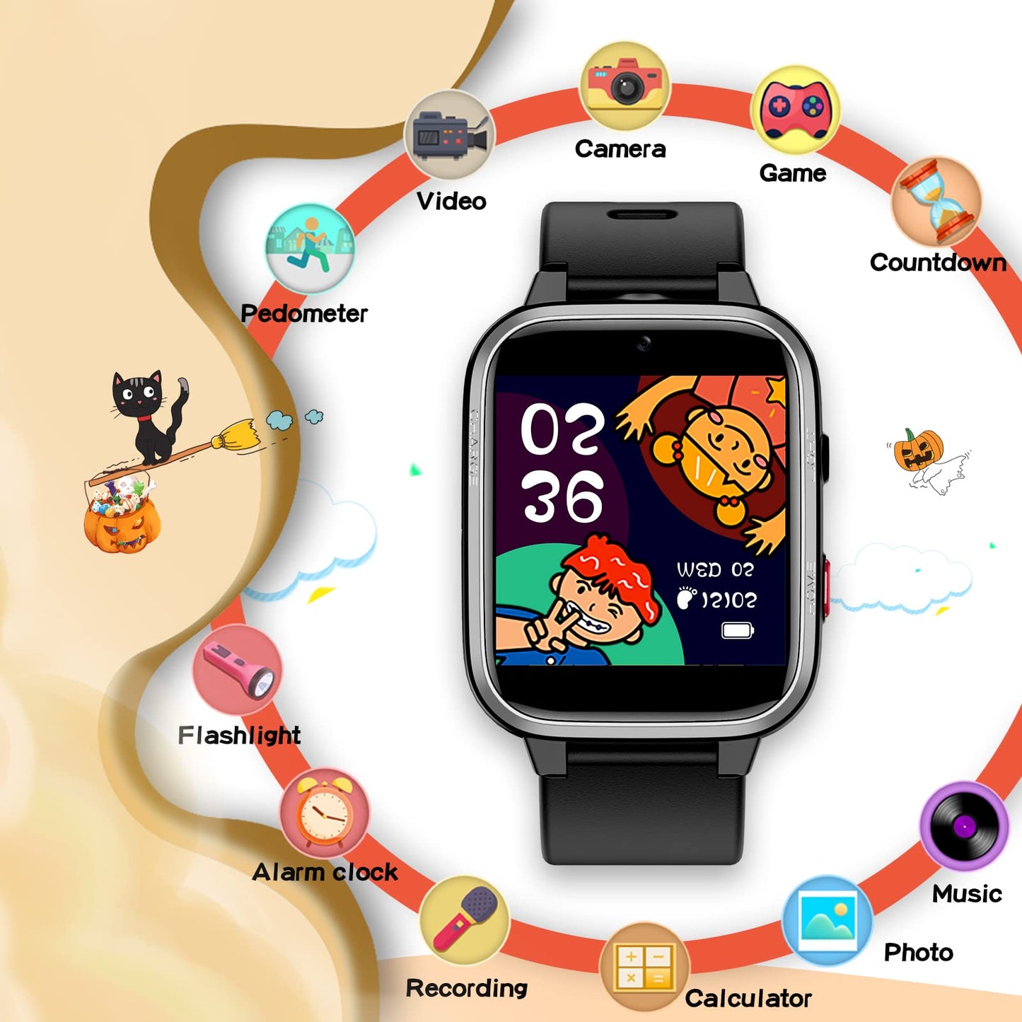 DIGEEHOT Kids Smart Watch Boys Girls, Toys for 6-12 Year Old with Camera, Games, Music Player, Pedometer, Alarm Clock, Flashlight, Toddler Watch for Birthday Boys Girls Ages 6 7 8 9 10