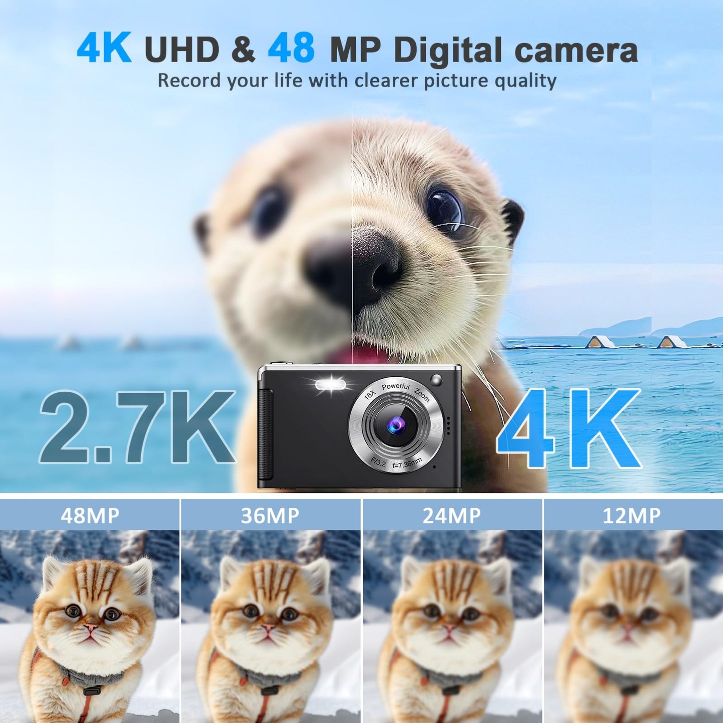 50MP 4K Vlogging Camera with 16X Zoom