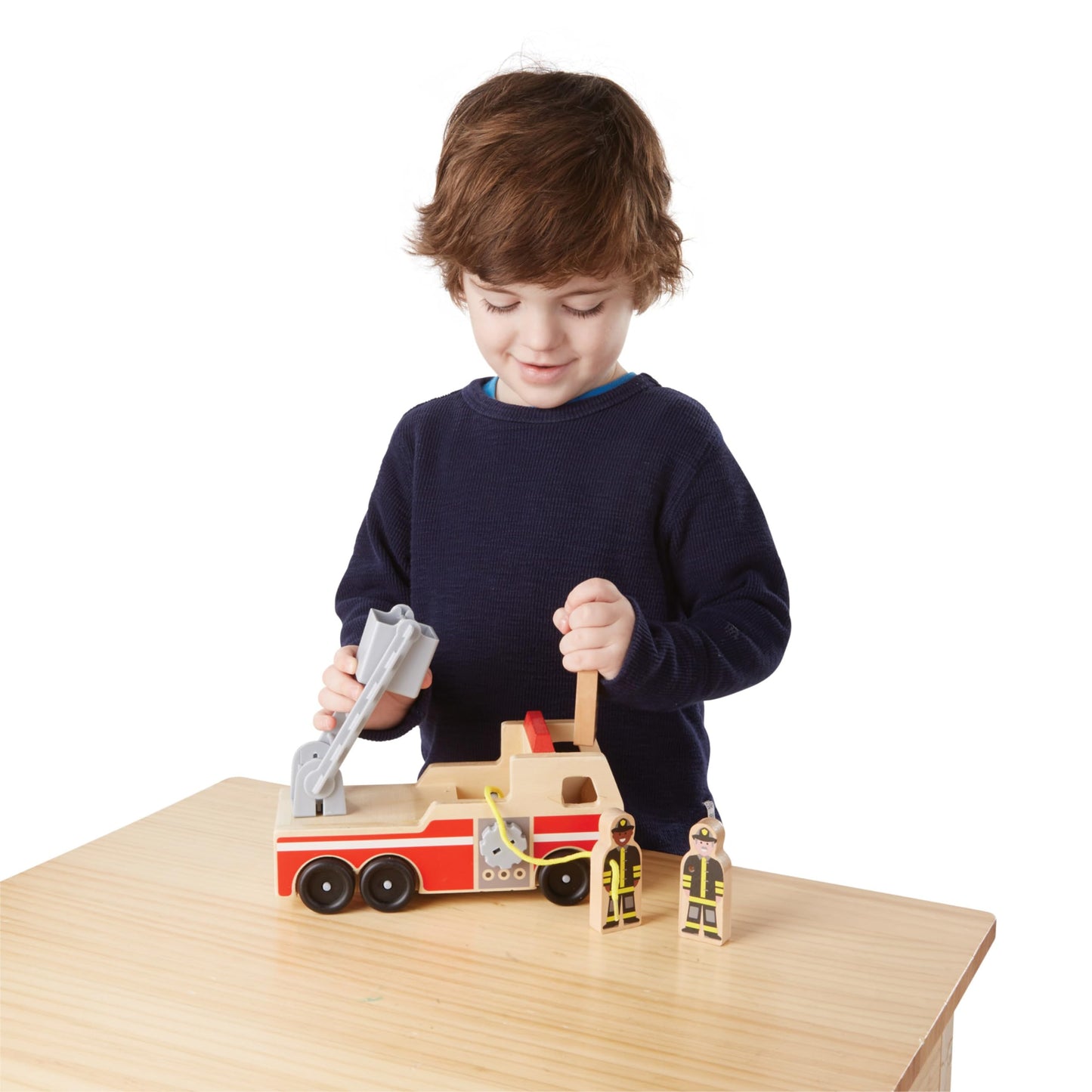 Melissa & Doug Wooden Fire Truck Toy Set