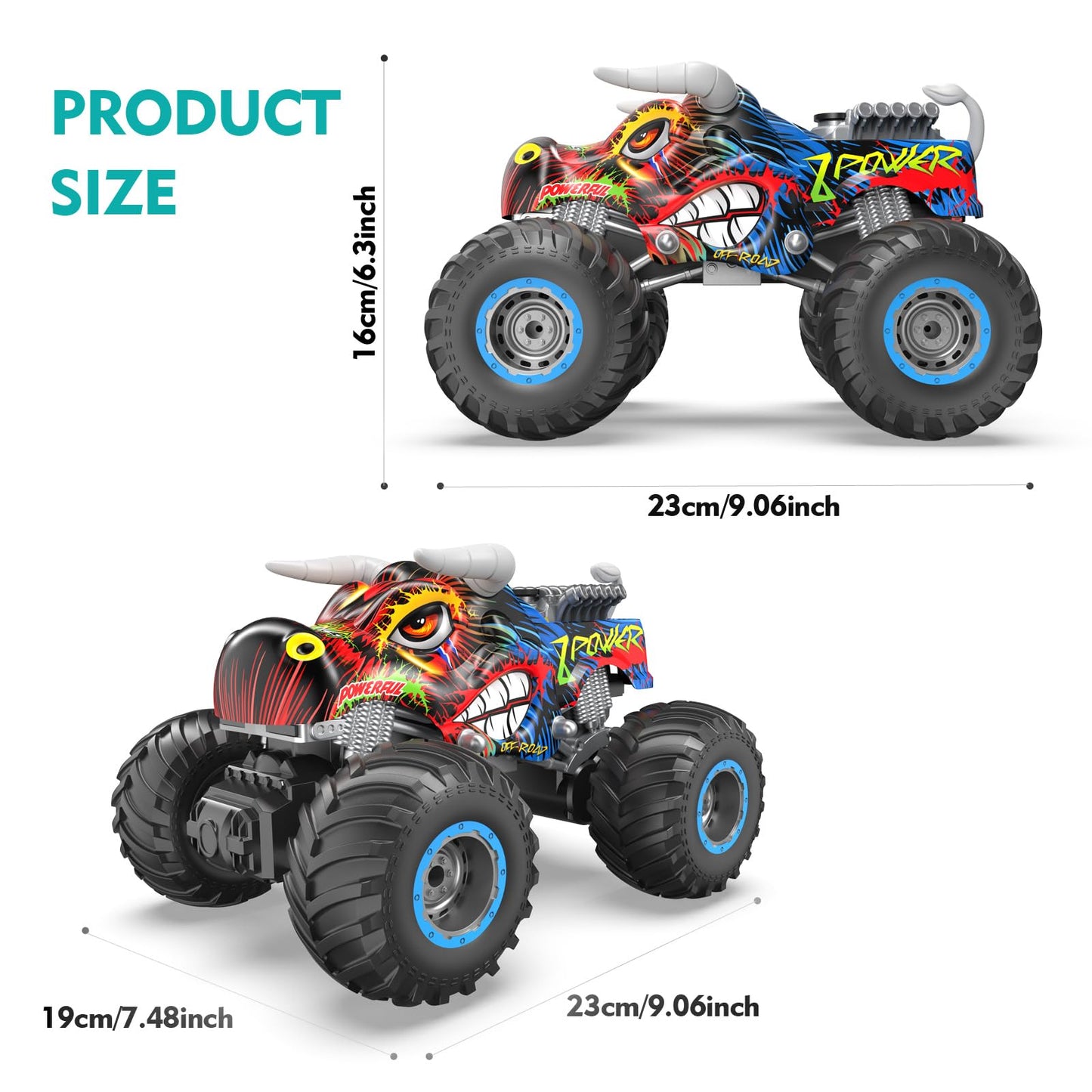 Remote Control Monster Truck with Music & Lights