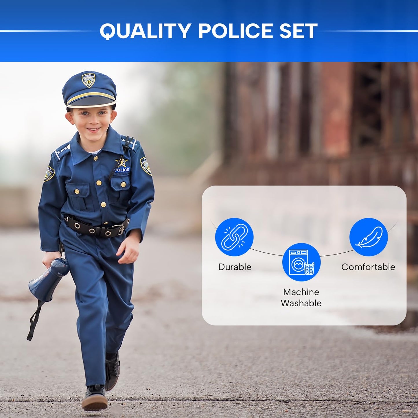 Dress Up America Kids Police Officer Costume Set