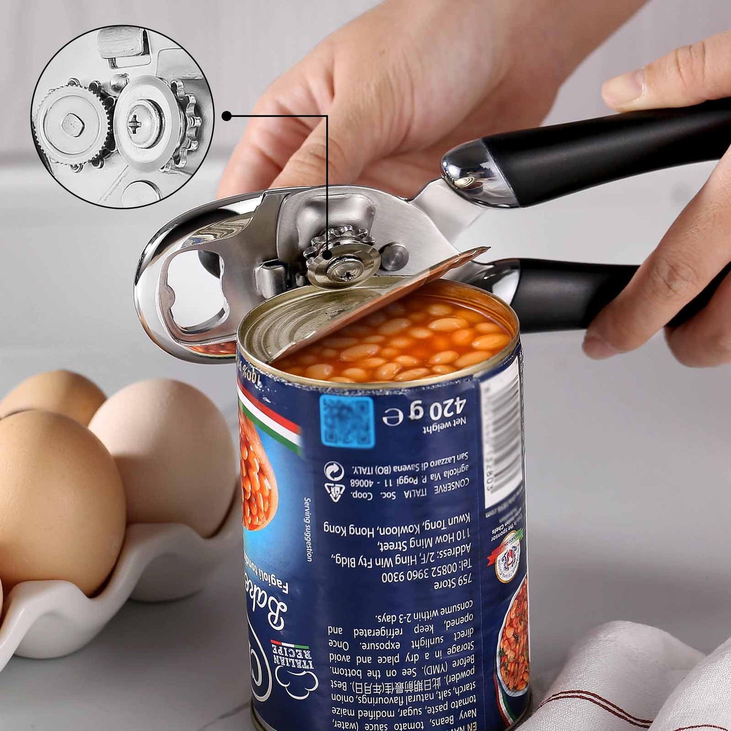 Manual Can and Bottle Opener with Easy Grip