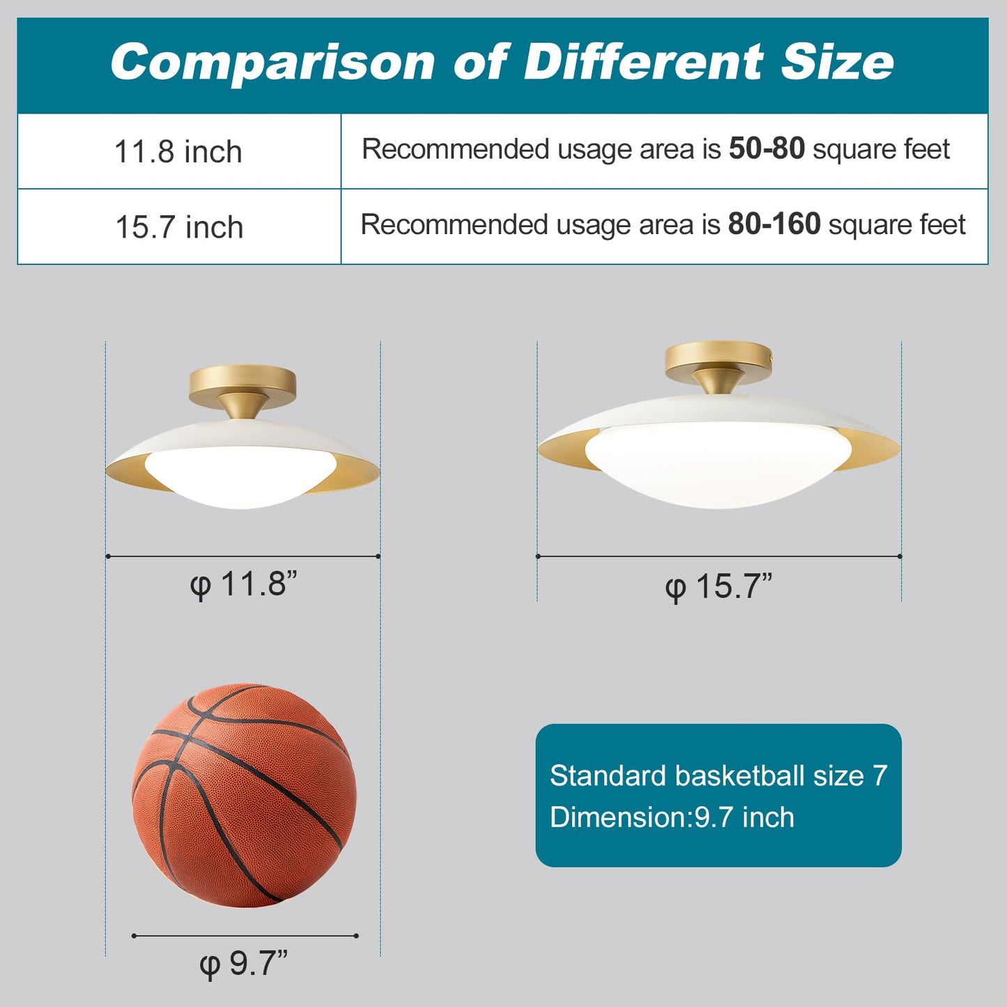Dimmable Mid Century Modern Ceiling Light Fixture