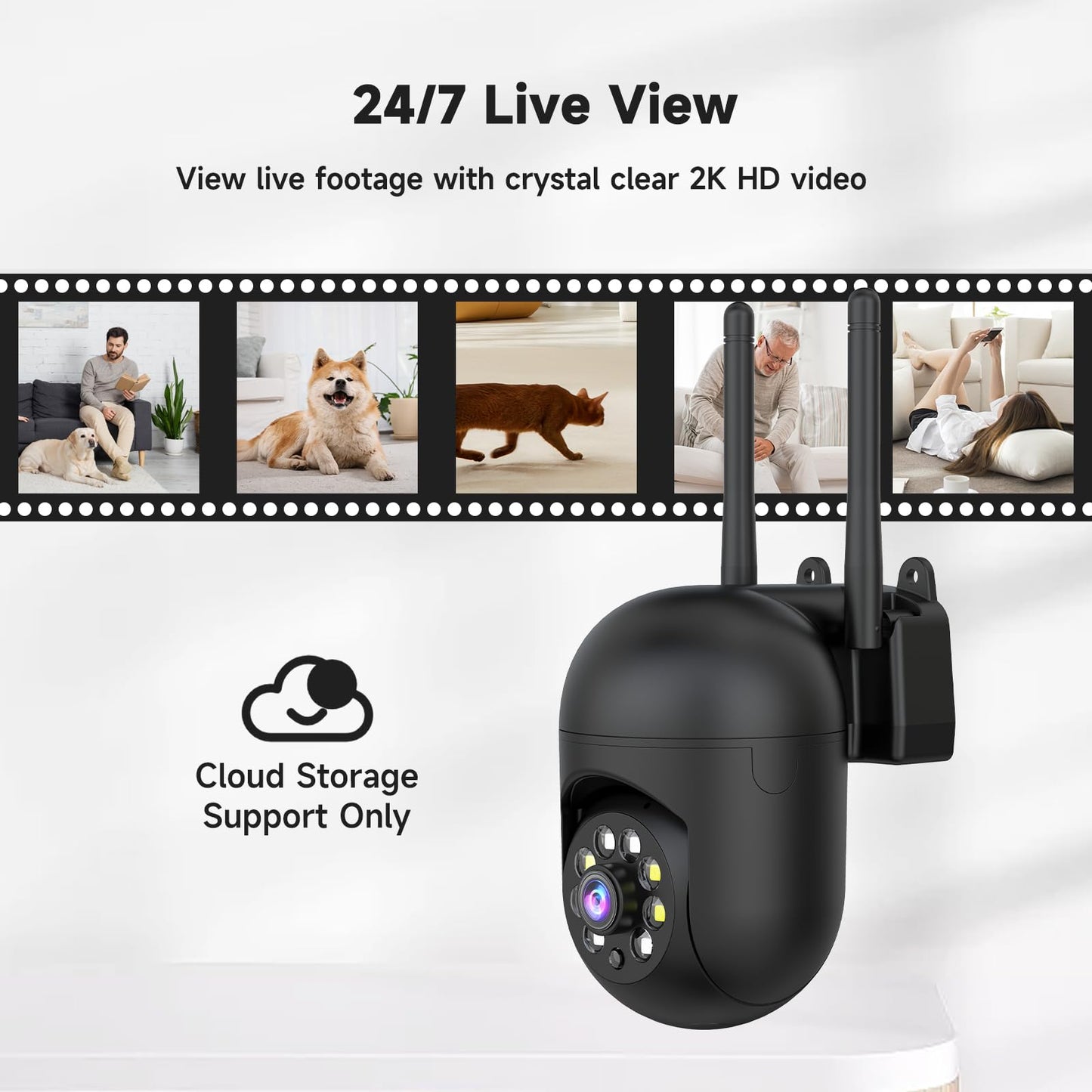 2K PTZ Outdoor Security Camera with Night Vision