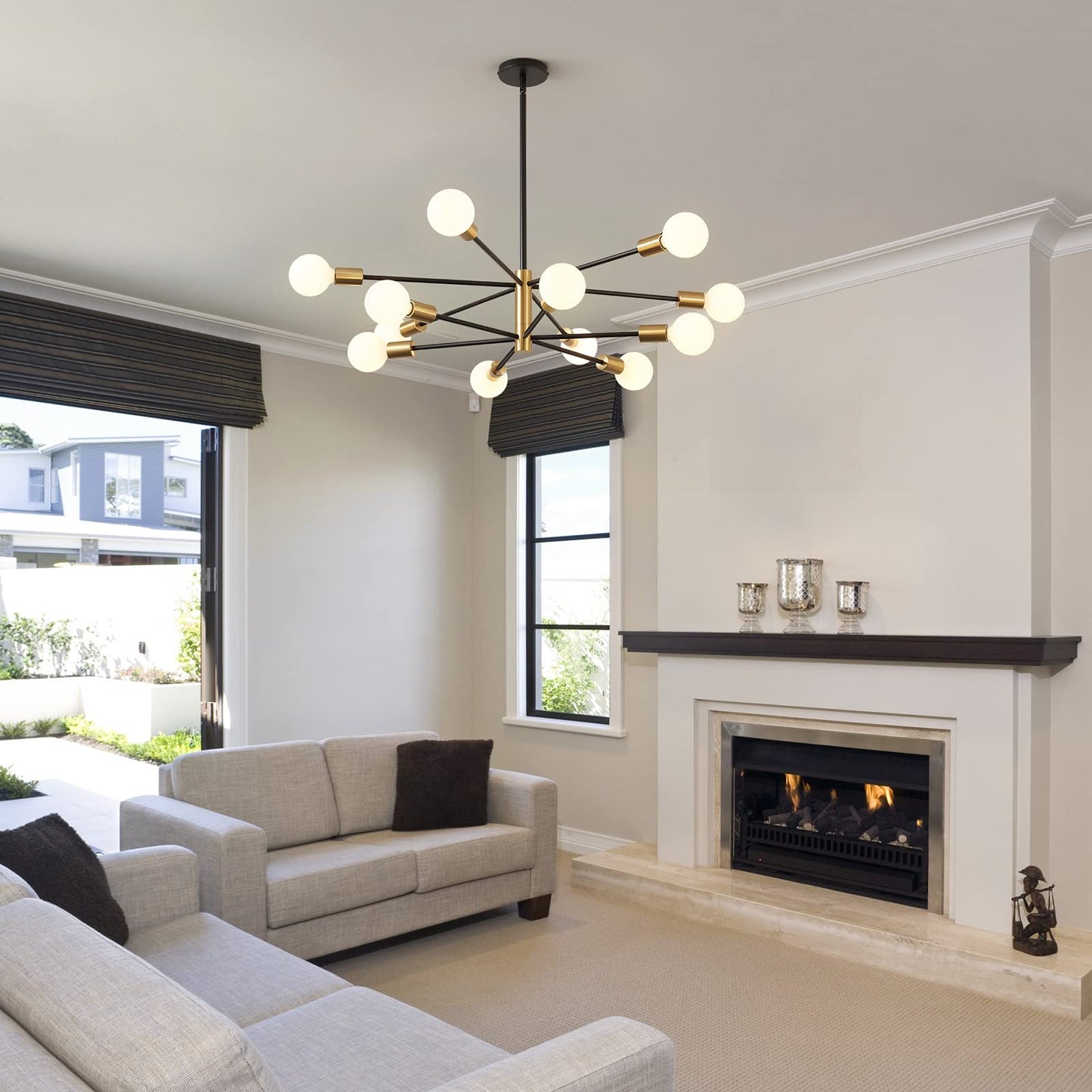 RUIYEY 12-Light Modern Sputnik Chandelier