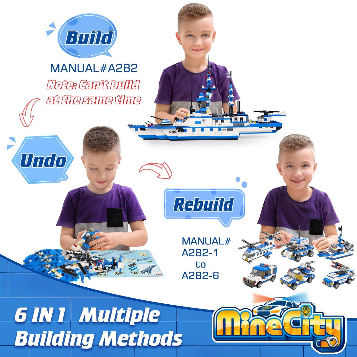 1169-Piece Police Station Building Kit by WishaLife