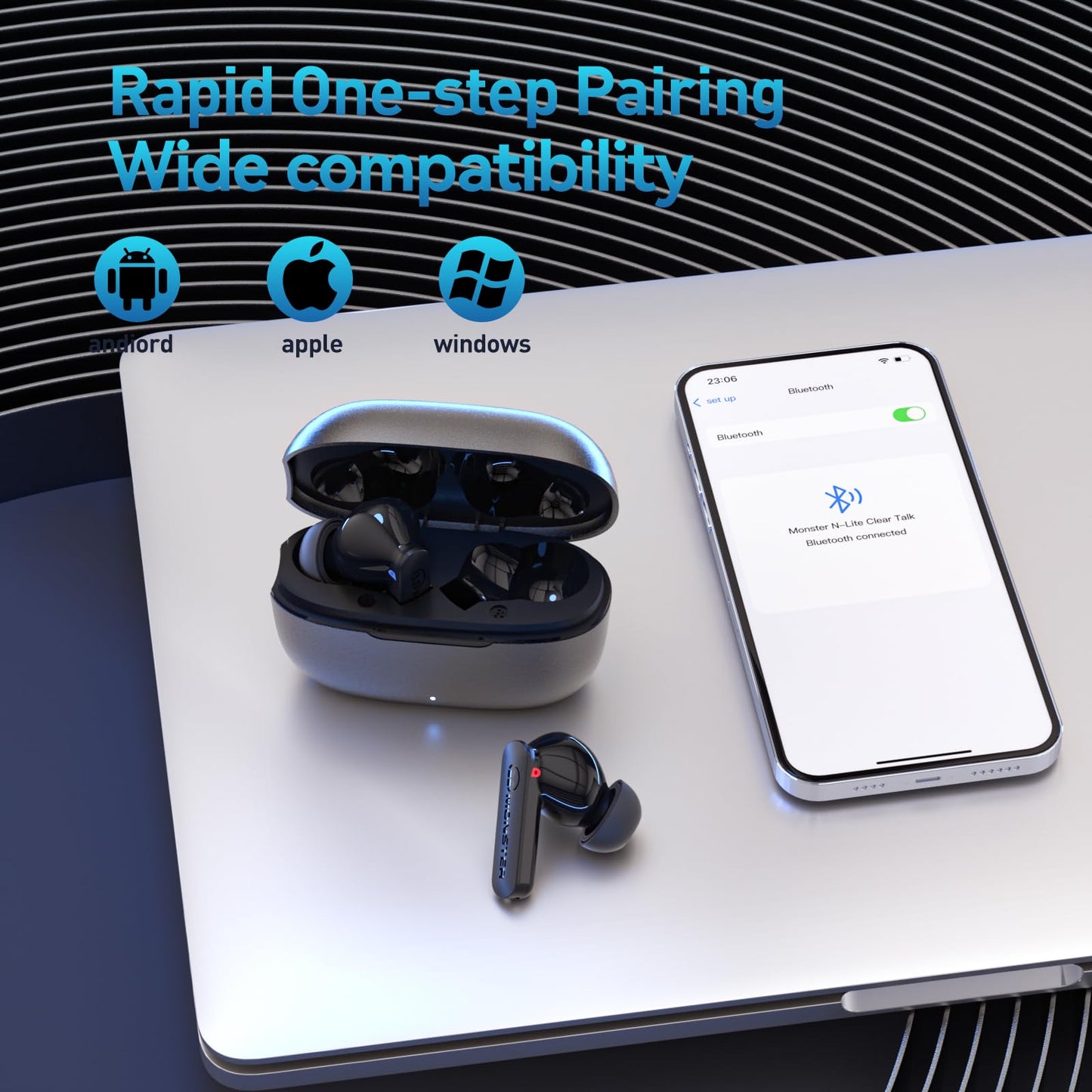 Monster Bluetooth 5.3 Wireless Earbuds with Noise Reduction