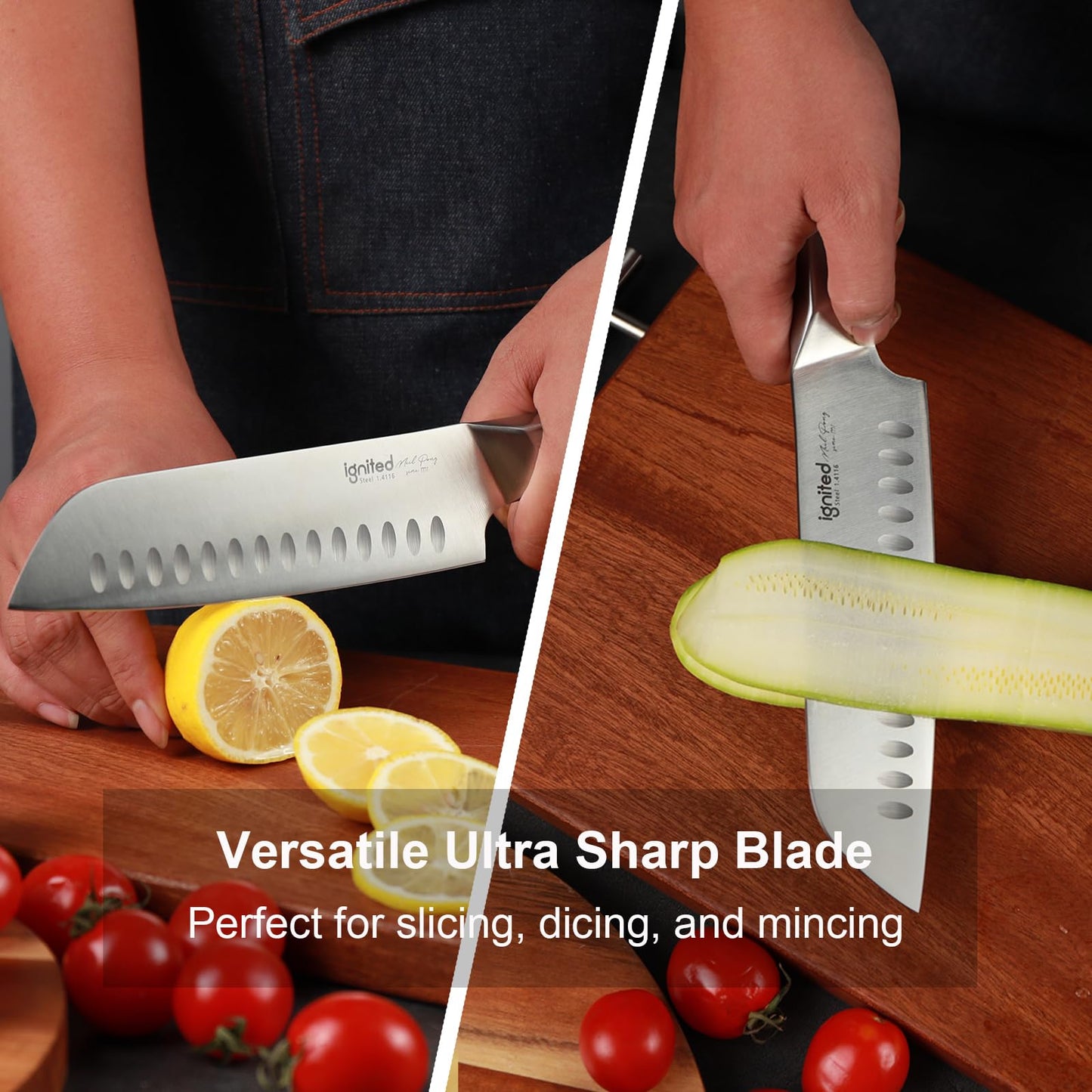7 Inch Santoku Knife by IGNITED CUTLERY