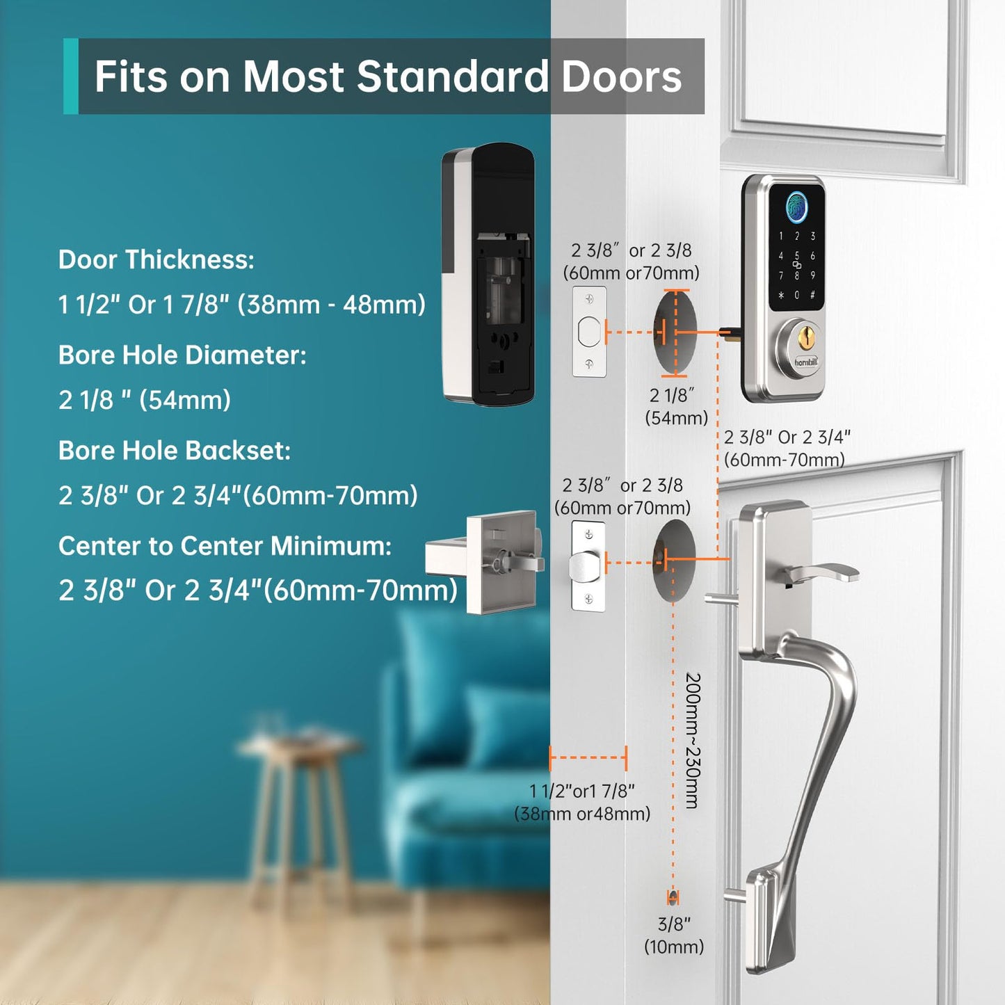 Hornbill Keyless Smart Deadbolt with Fingerprint Access