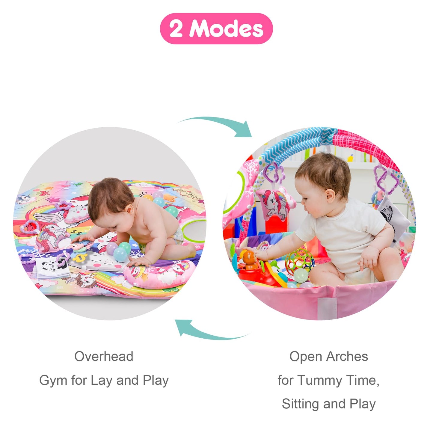 BATTOP Baby Play Mat with Rattle Toys & Ball Pit