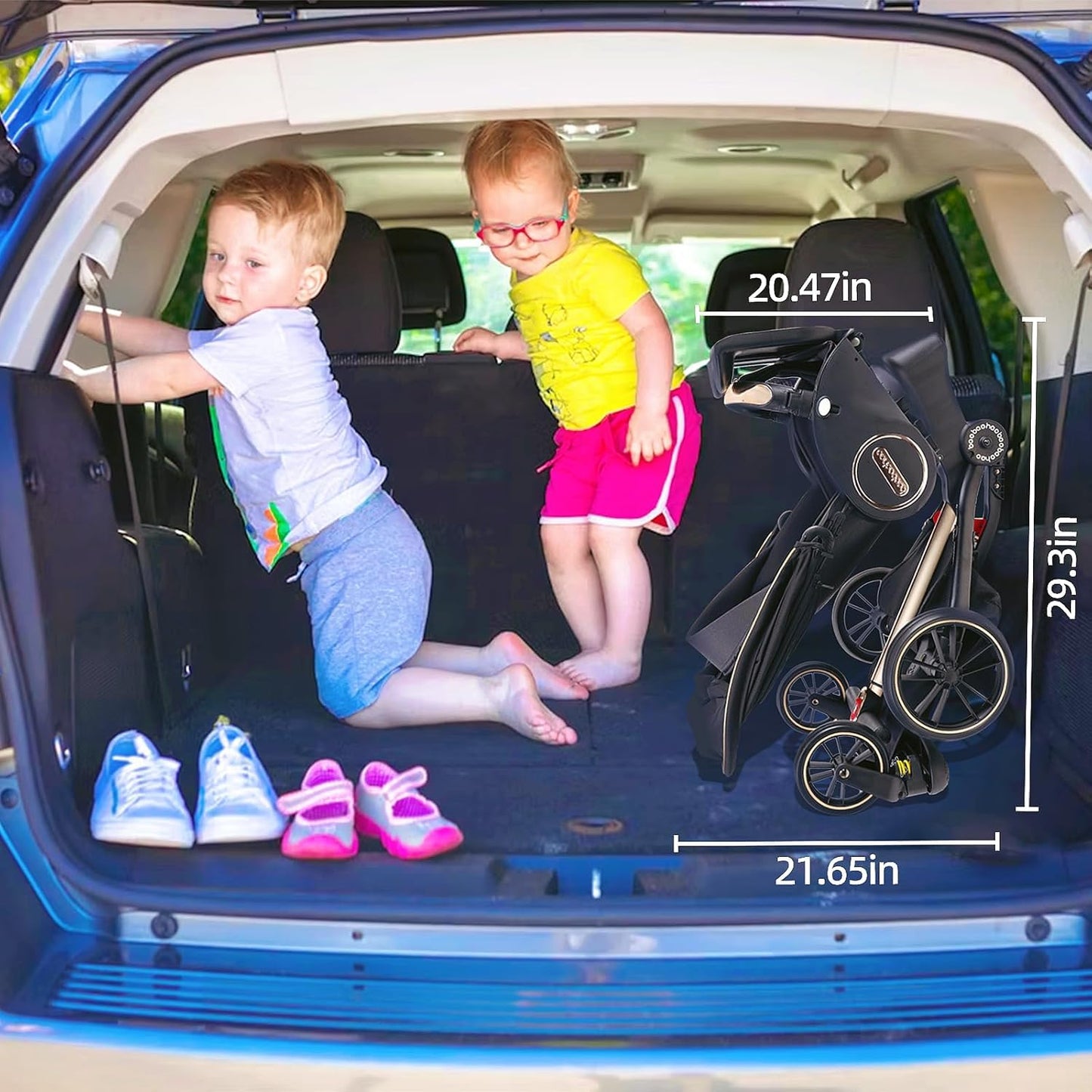Lightweight 360° Baby Stroller with Adjustable Canopy