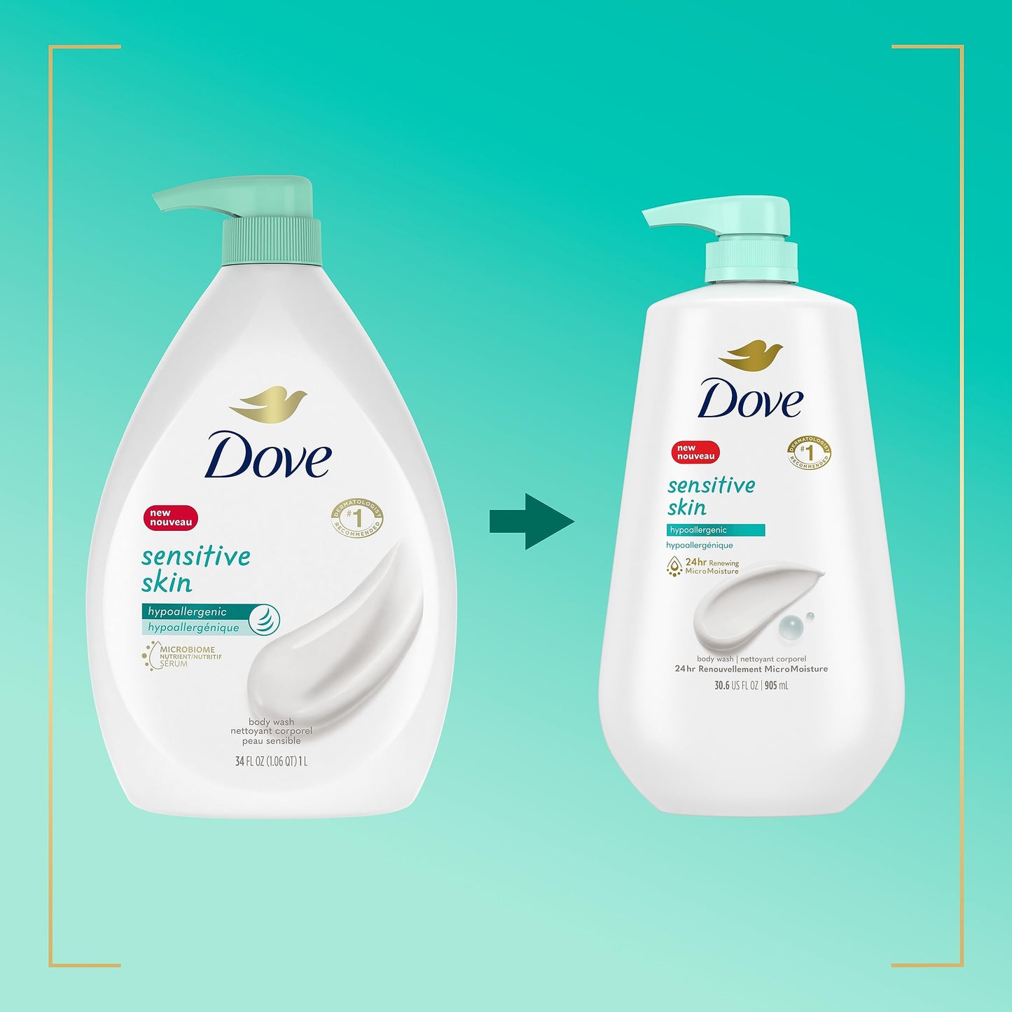 Dove Sensitive Skin Moisturizing Body Wash 30.6 oz