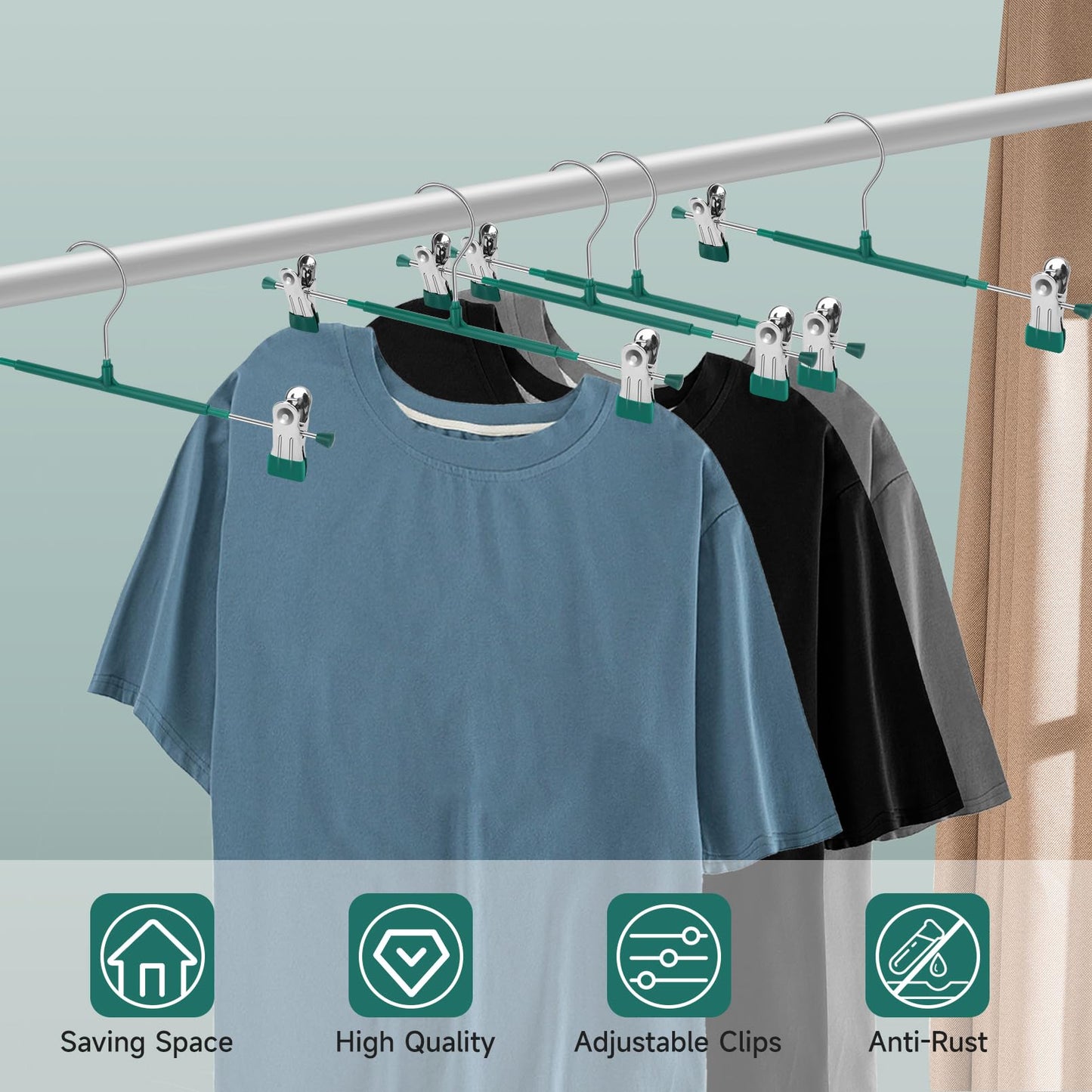 20 Pack Pants Hangers with Clips for Closet