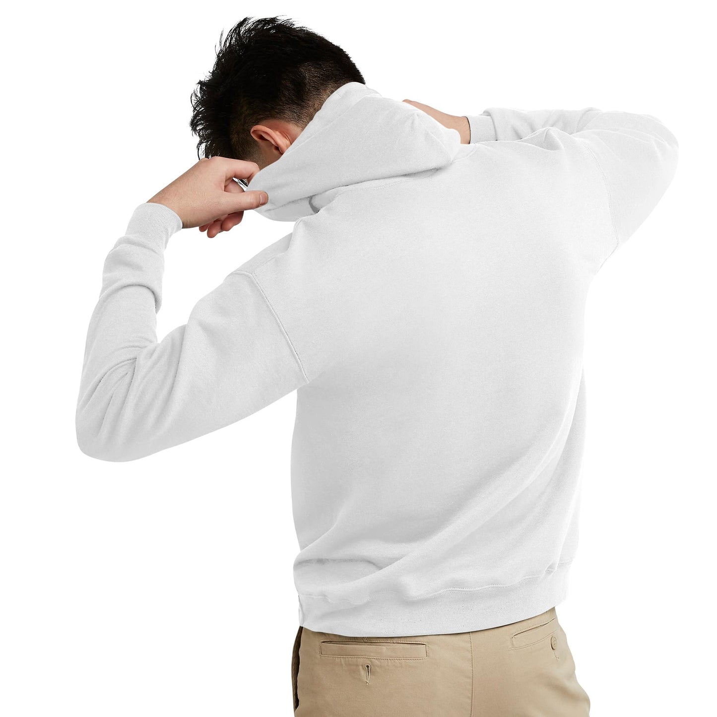 Hanes EcoSmart Hooded Sweatshirt for Men, White