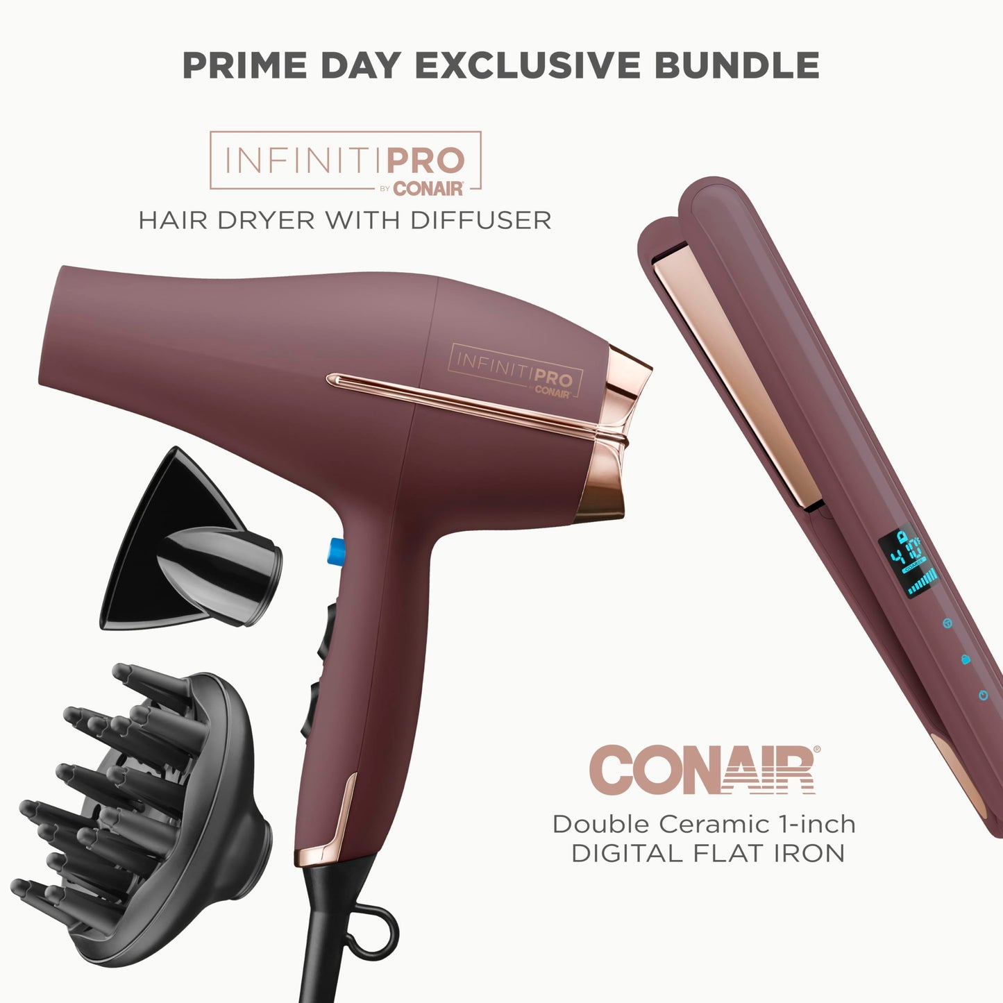 Conair Hair Dryer and Flat Iron Bundle