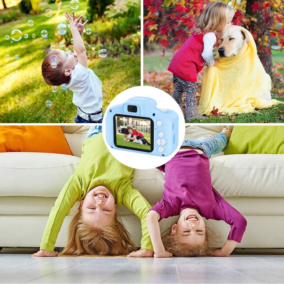 hyleton Kids Camera Toys for 3-8 Year Old Boys Girls,Children Video Toddler Camera with 32G SD Card,Christmas Birthday Festival Gift for Kids(Light Blue)