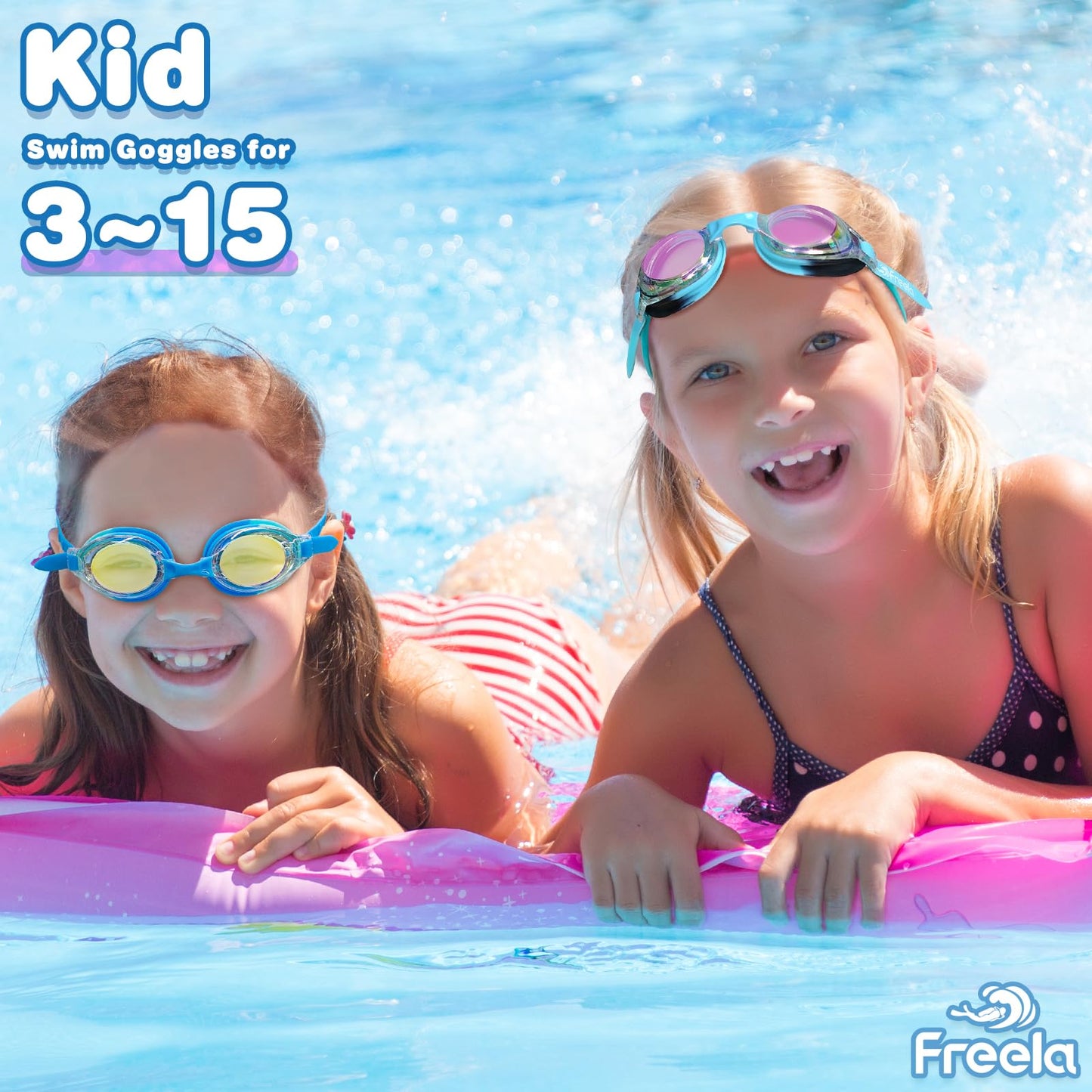 Kids Swim Goggles with Anti-Fog UV Protection
