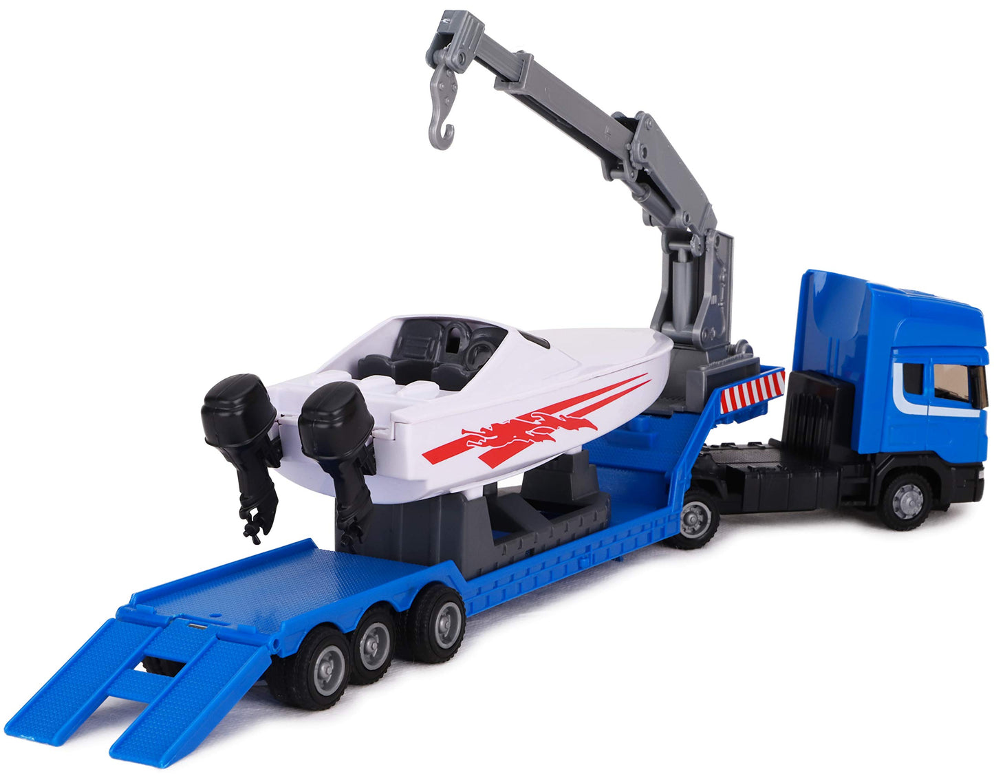 Scania Flatbed Truck with Power Boat Toyland